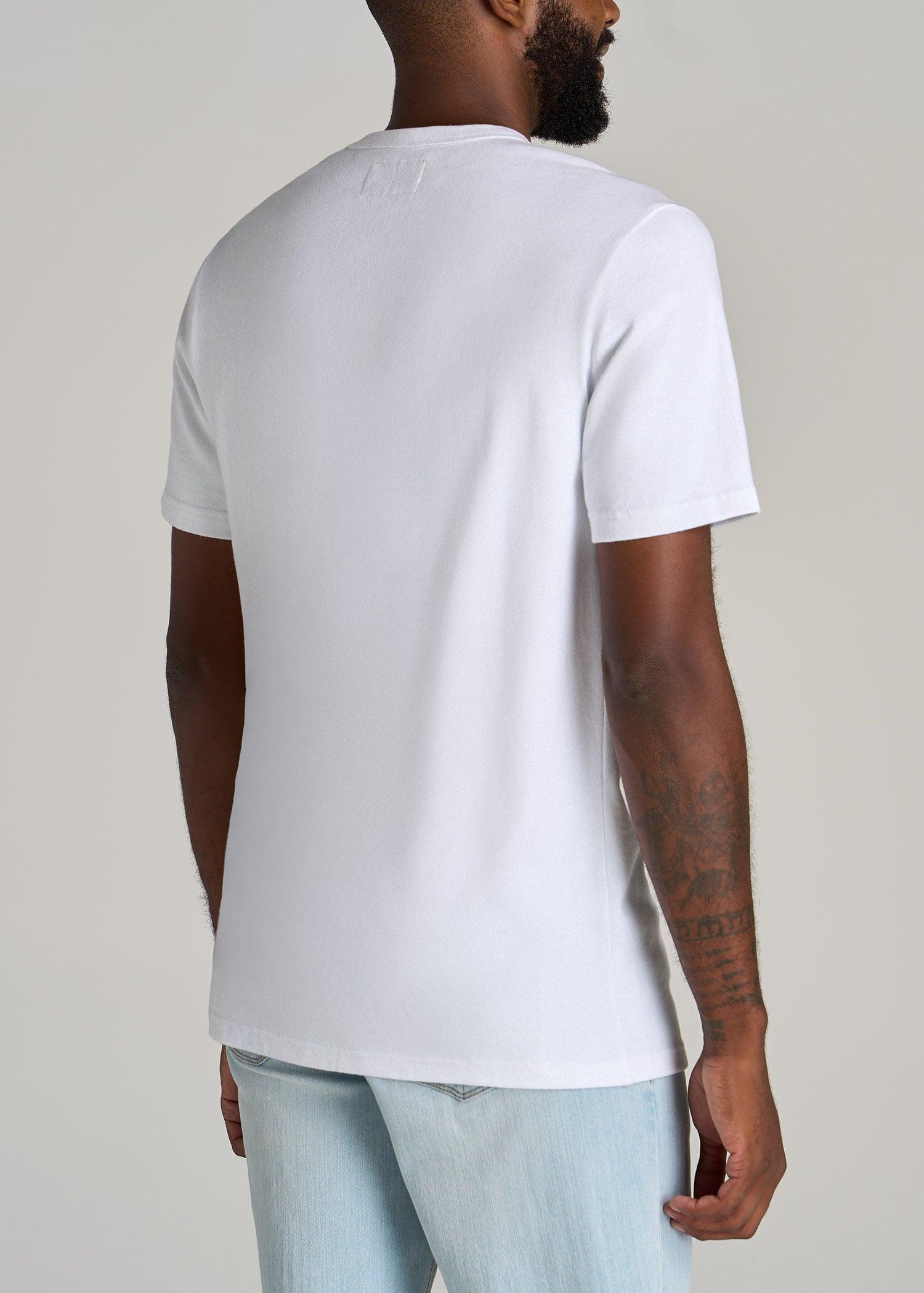 LJ&S Heavyweight Relaxed Fit Tee for Tall Men in White Male Product Image