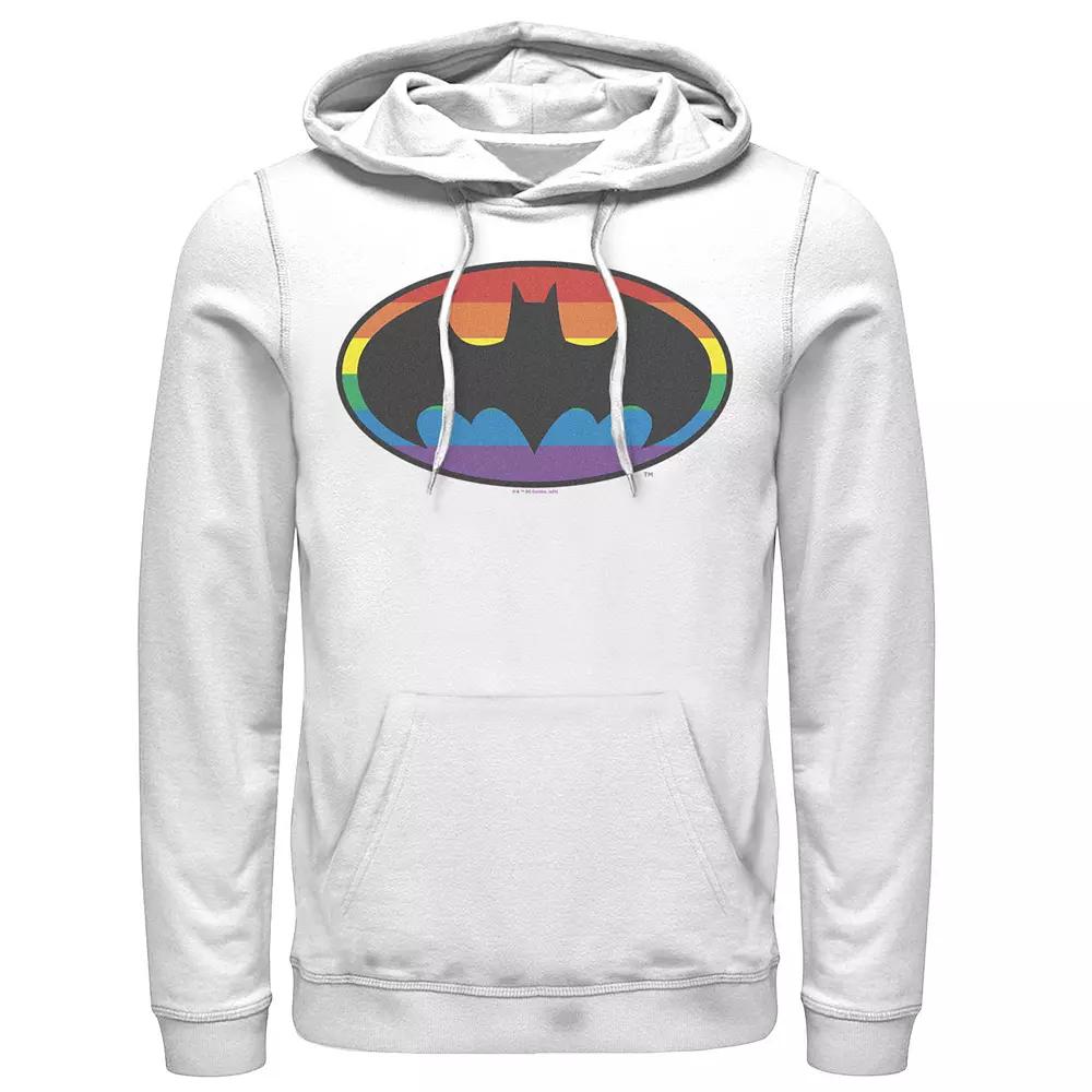 Men's Batman Rainbow Striped Logo Hoodie,  Product Image