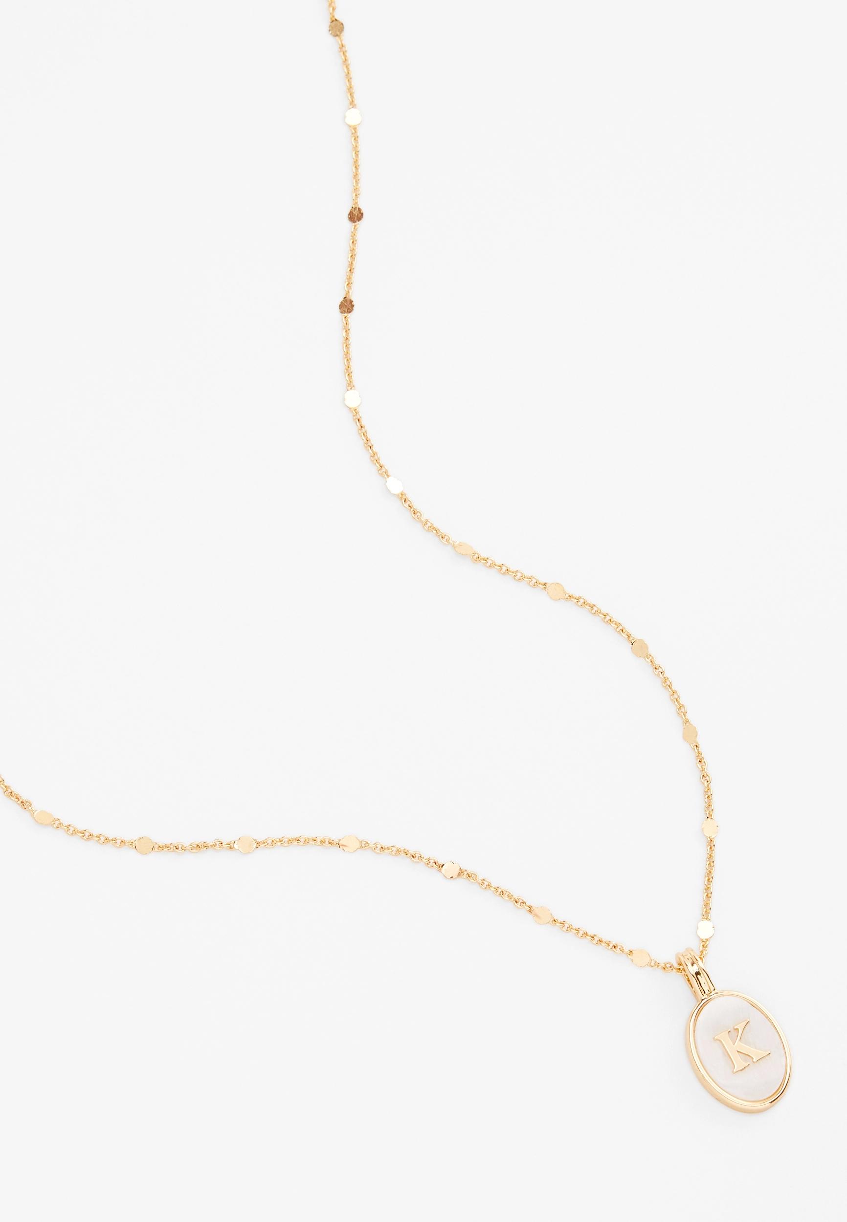 Maurices Womens Gold Oval Initial Pendant Necklace Product Image