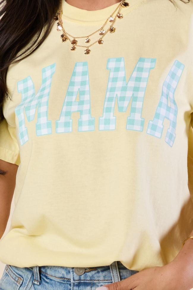 Mama Gingham Yellow Graphic Tee Product Image