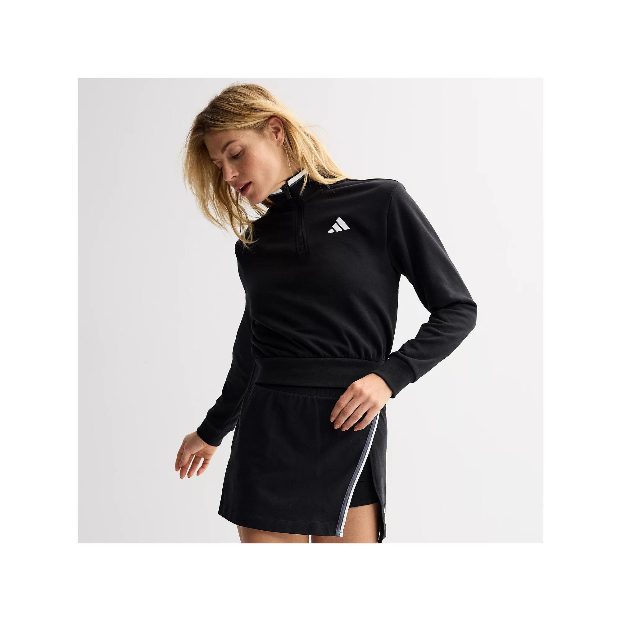 Women's adidas Essentials Color Pop Cropped Sportswear Sweatshirt, Size: XS, Black Product Image
