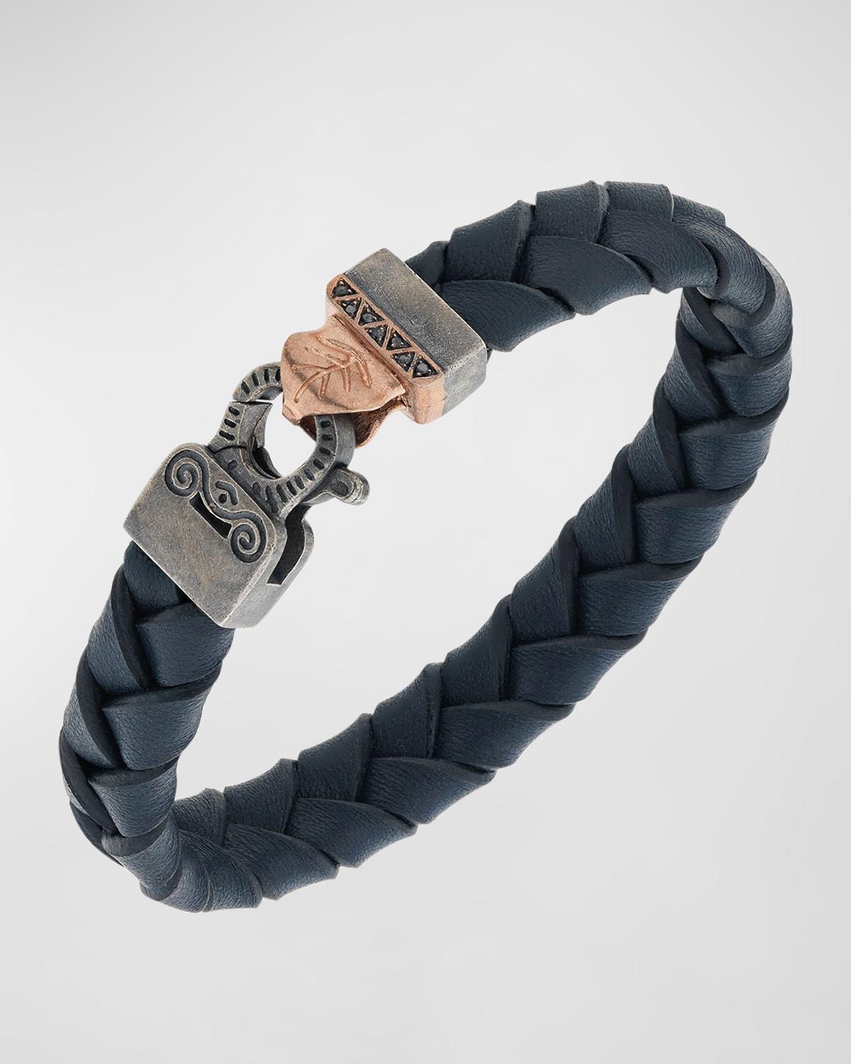 Mens Flaming Tongue Wide Leather Bracelet Product Image