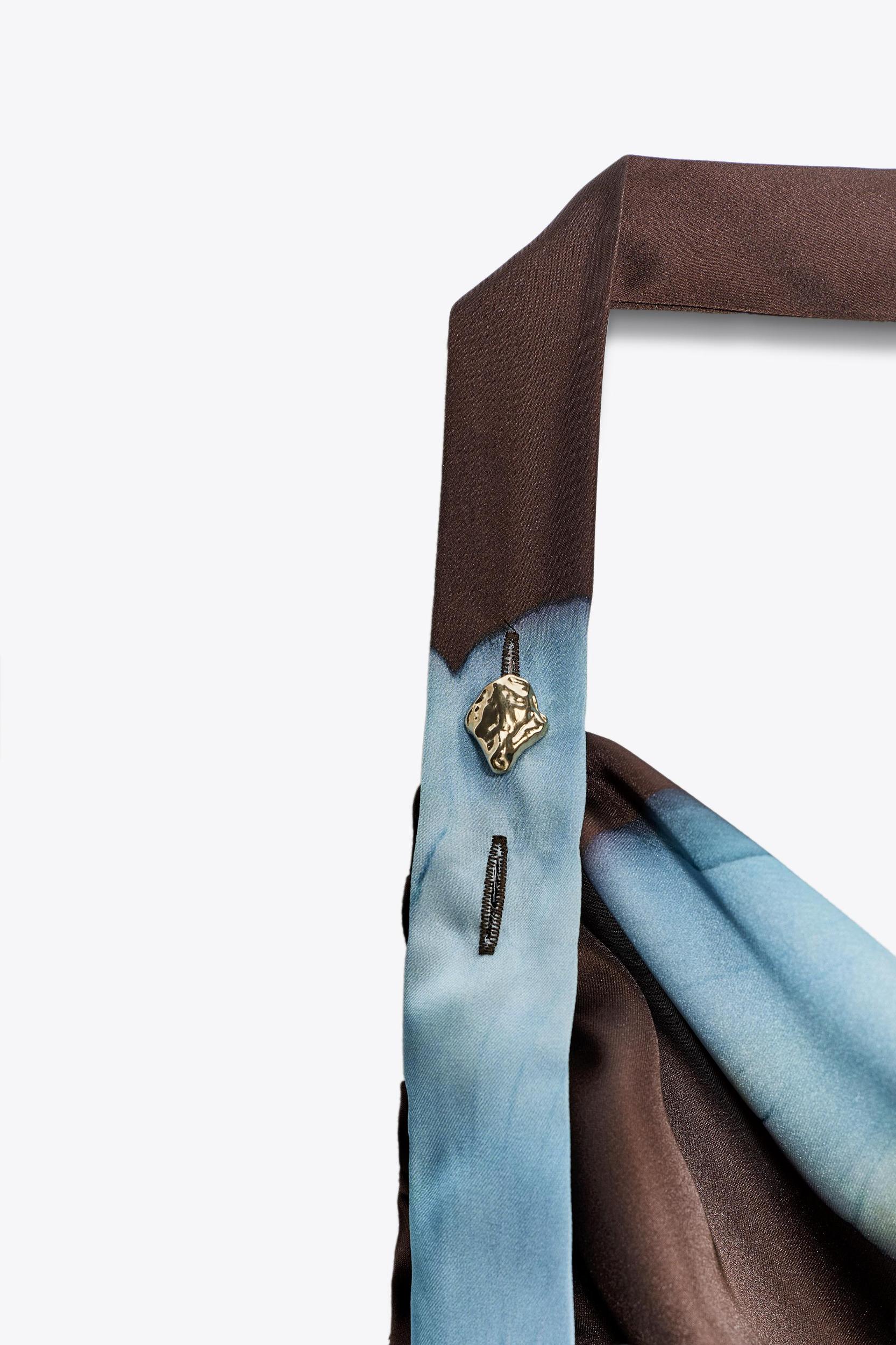 FLORAL PRINT SATIN EFFECT TOP Product Image