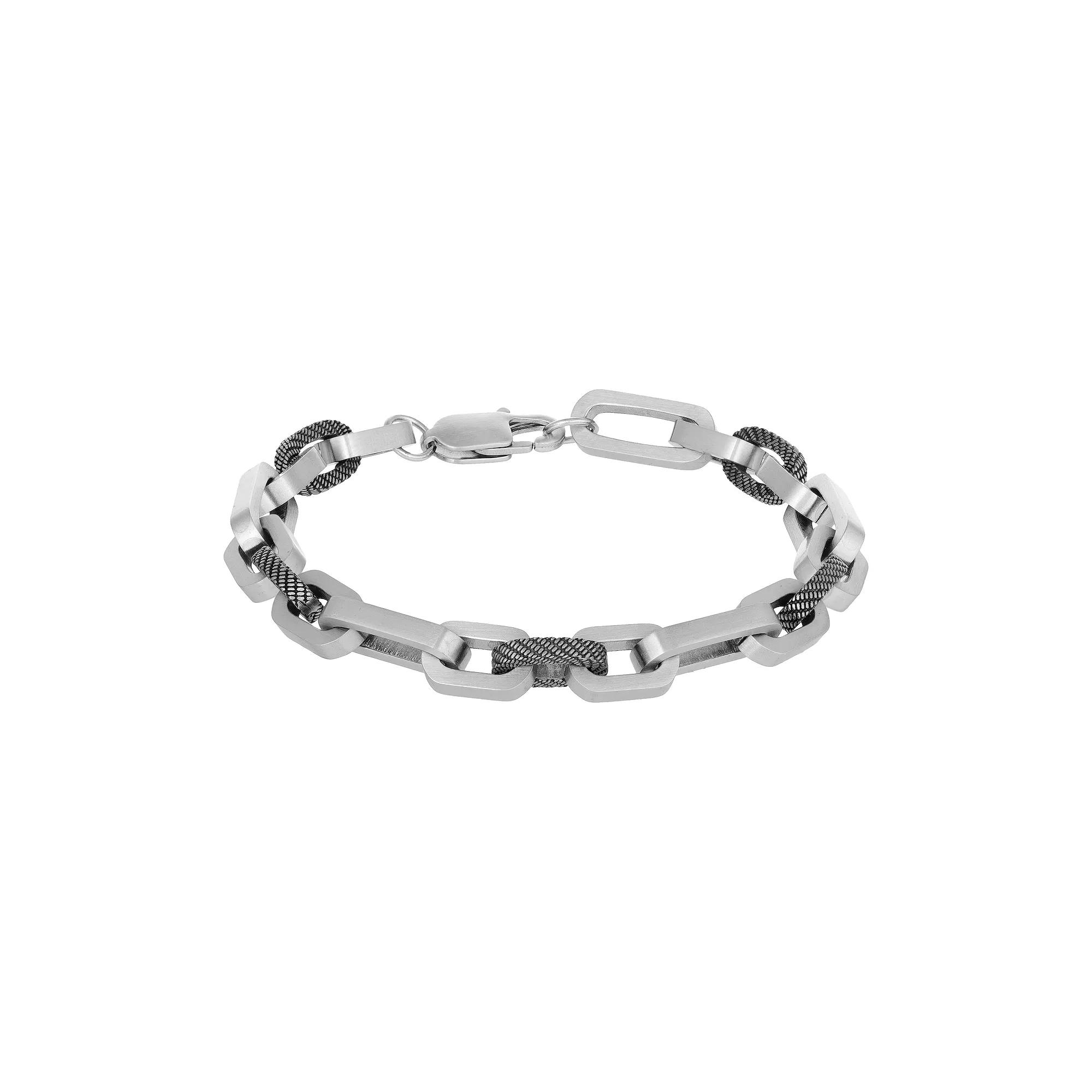 Men's LYNX Two Tone Stainless Steel Link Chain Bracelet,  Product Image