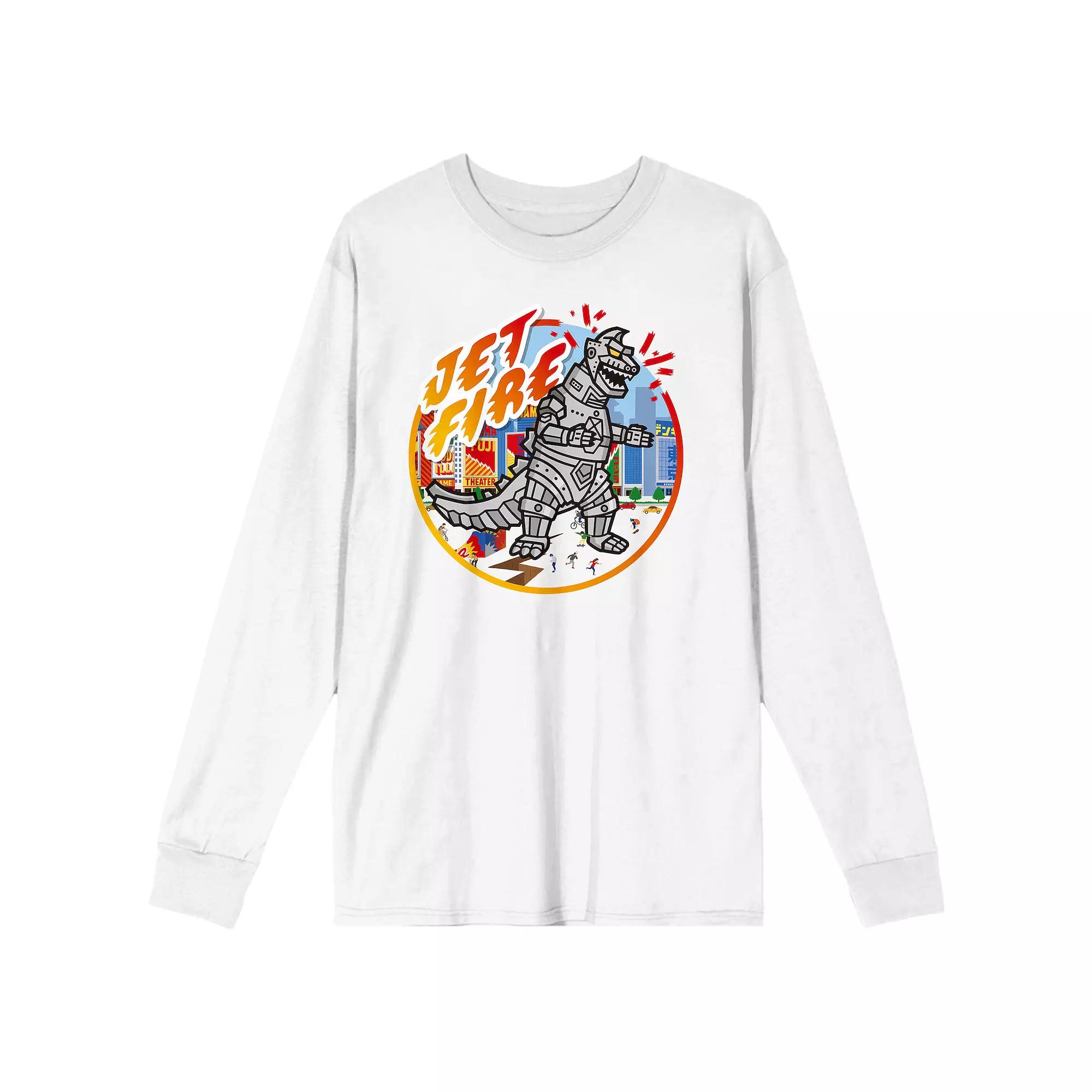 Men's Godzilla Jet Fire Long Sleeve Graphic Tee,  Product Image
