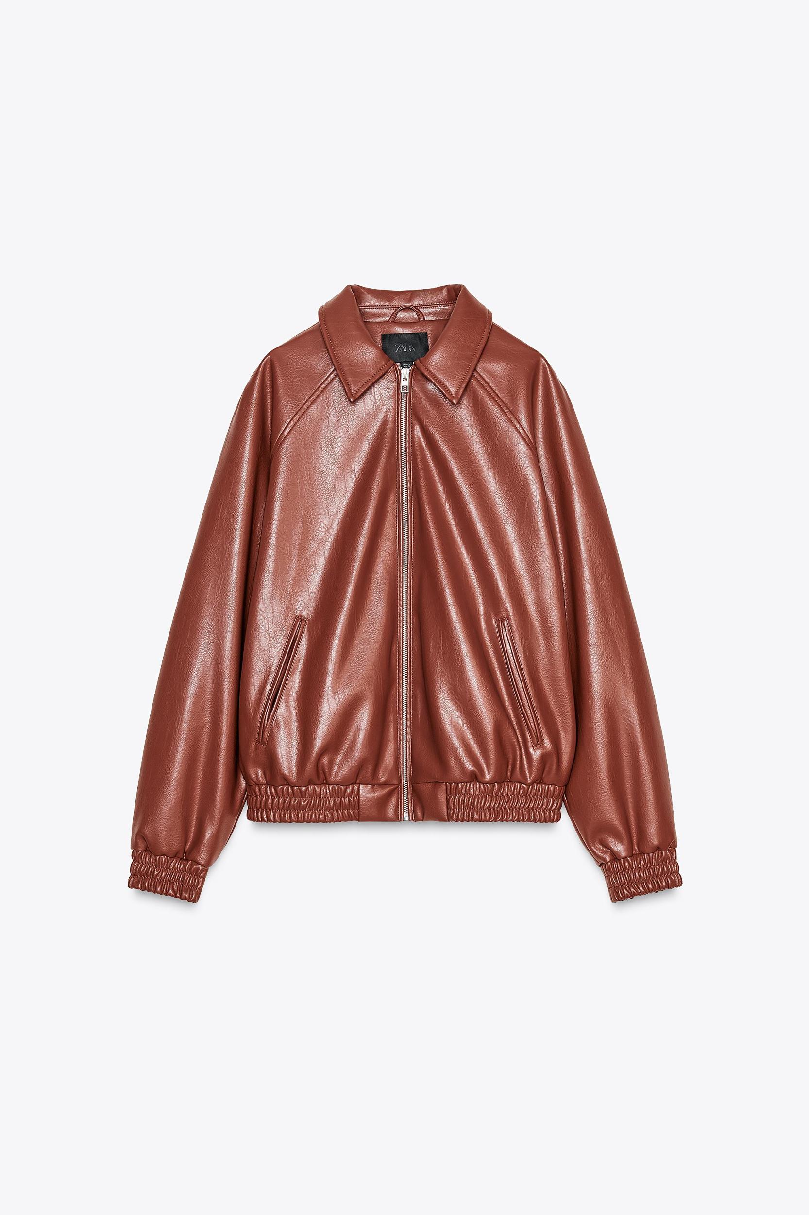 FAUX LEATHER BOMBER JACKET Product Image