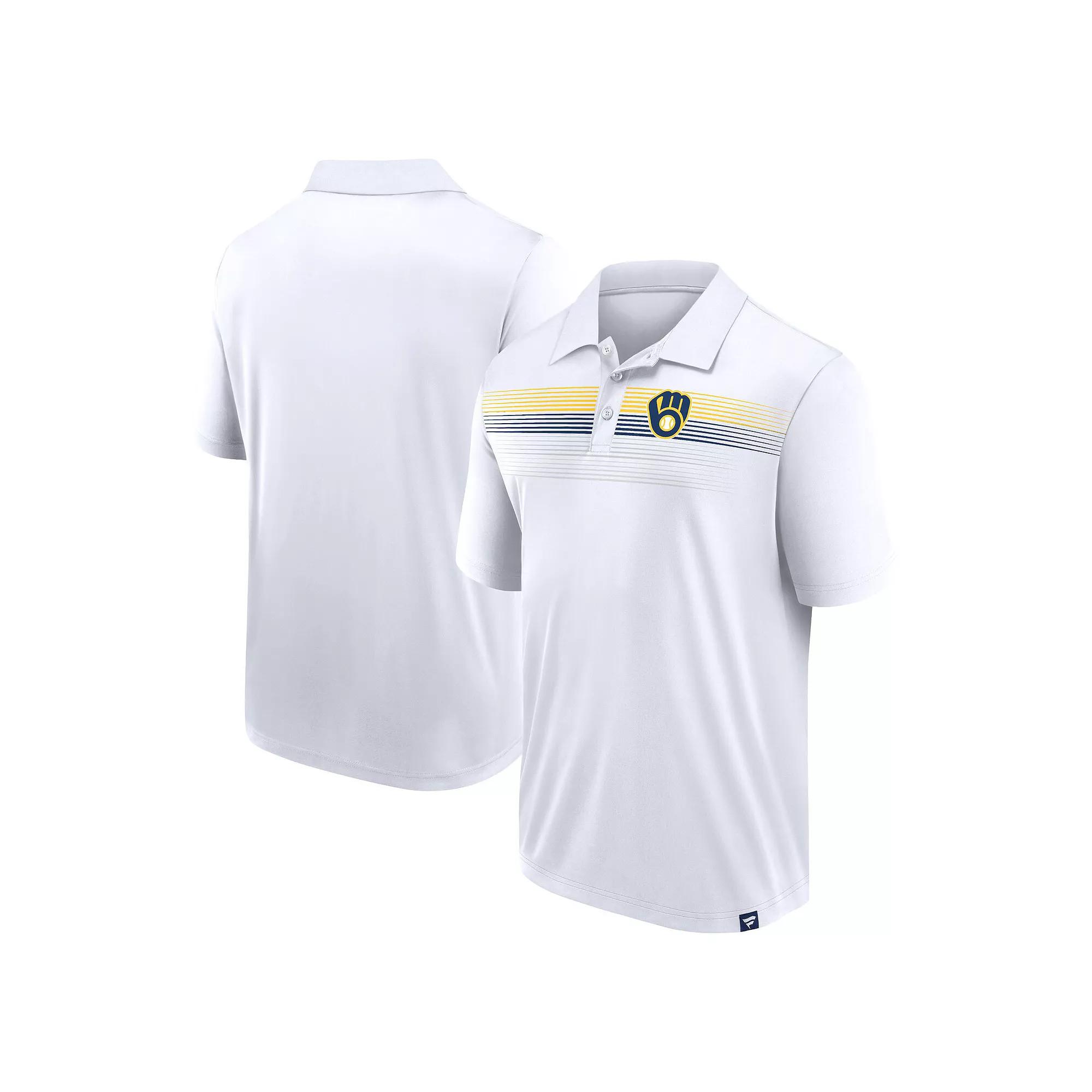 Men's Fanatics Branded White Milwaukee Brewers Victory For Us Interlock Polo, Size: Medium Product Image
