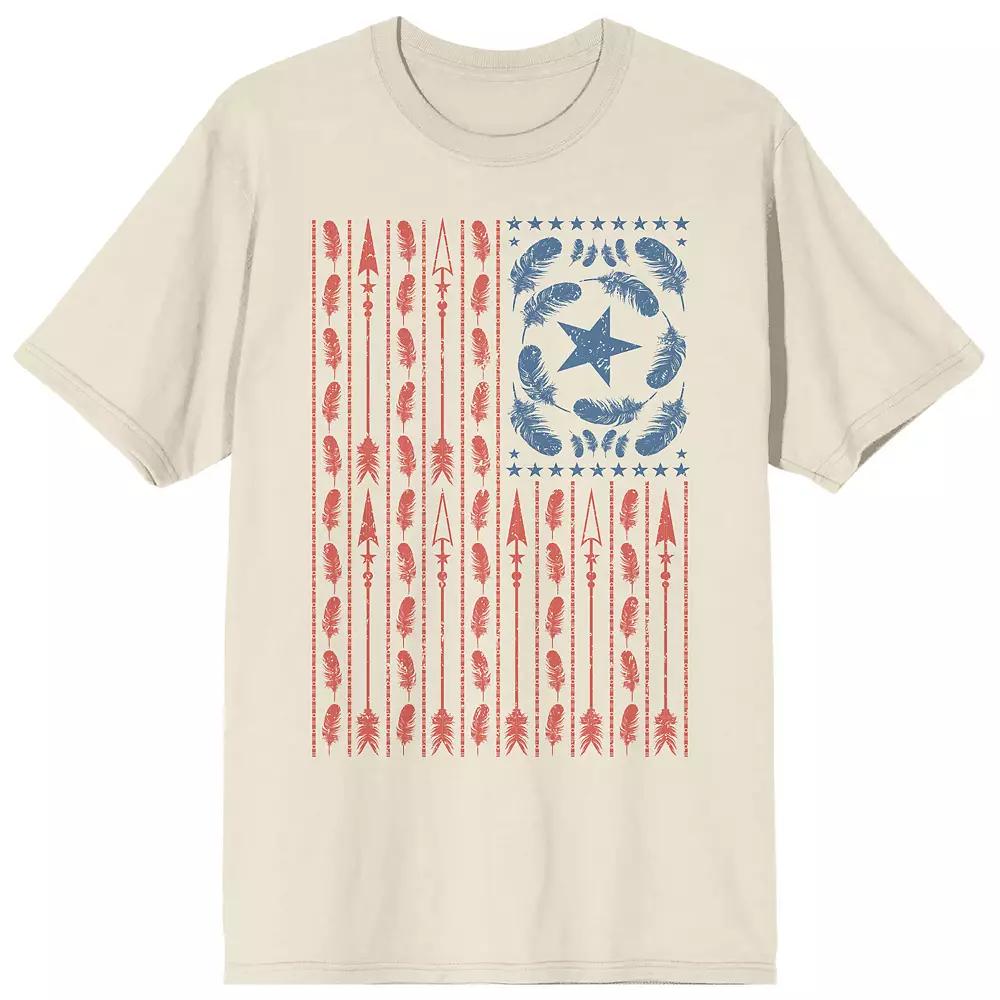 Men's Americana Feather Flag Tee, Size: Large, Beige Product Image