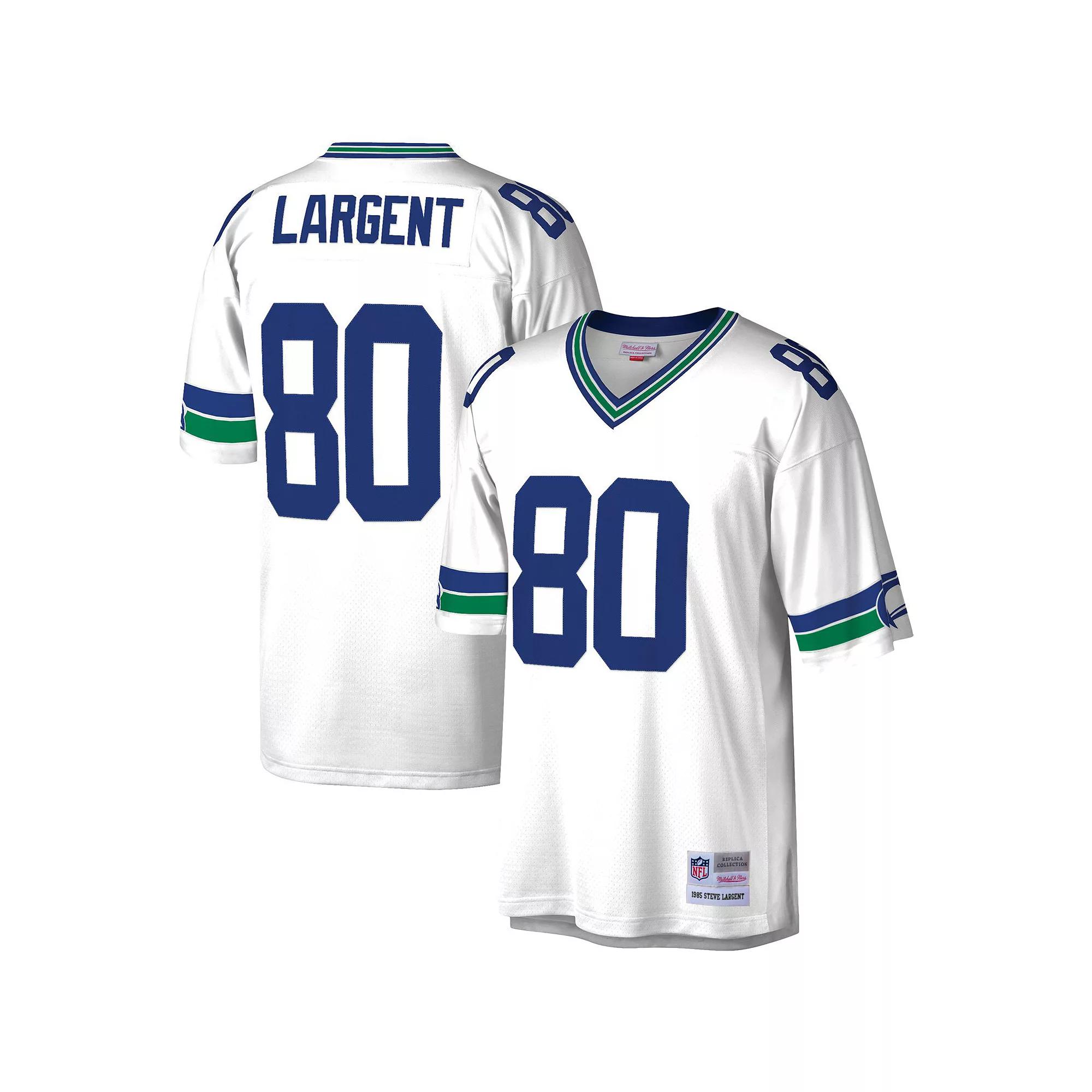 Men's Mitchell & Ness Steve Largent White Seattle Seahawks Legacy Replica Jersey Product Image