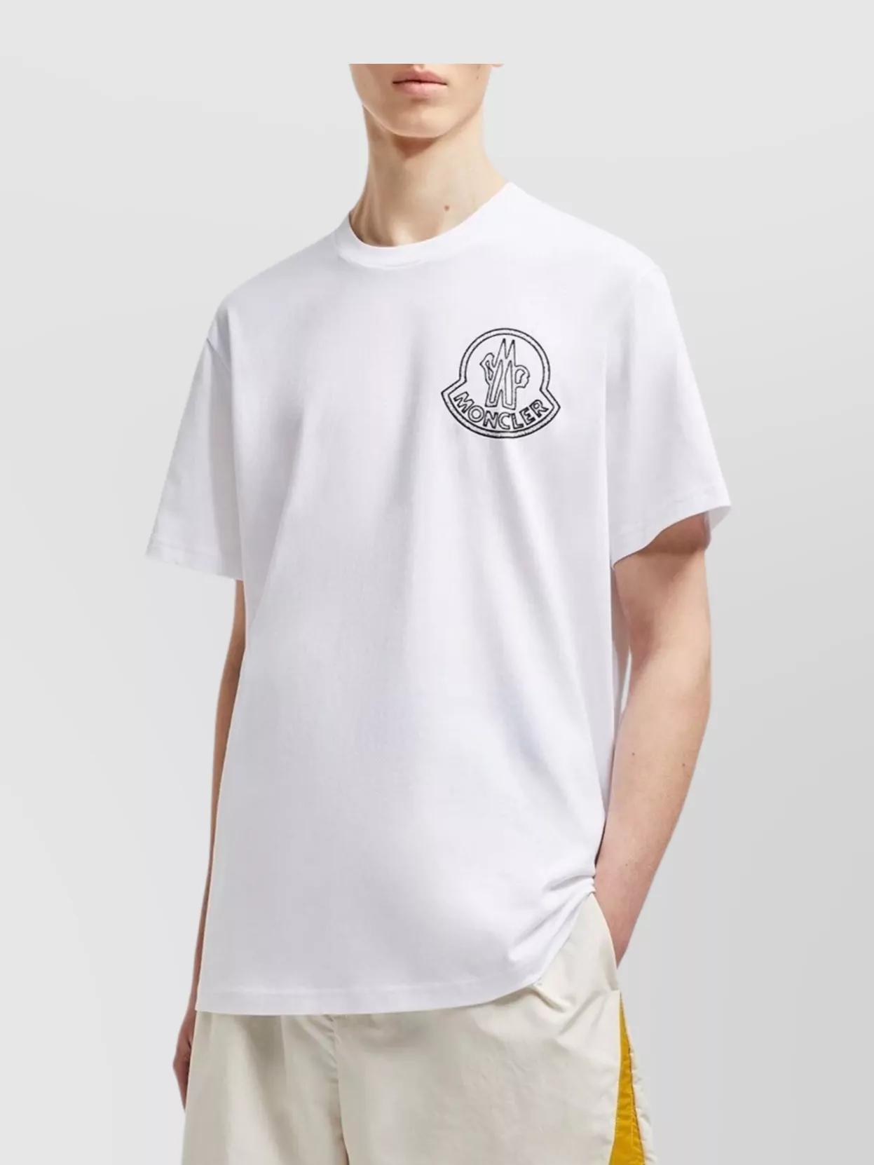 MONCLER Mens White Brand-patch Short-sleeve Pack Of Three Cotton-jersey T-shirt Product Image