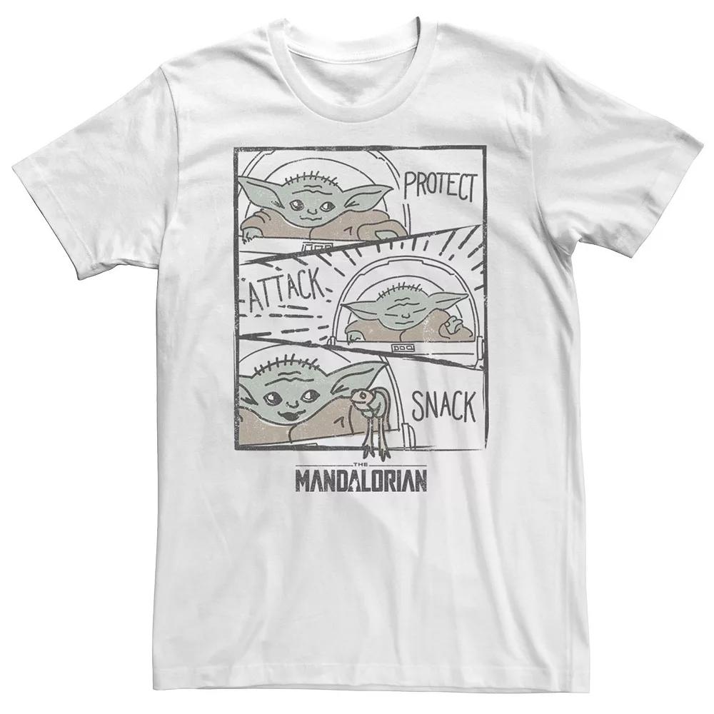Big & Tall Star Wars The Mandalorian The Child Protect Attack Snack Tee, Men's, Size: XXL Tall, White Product Image