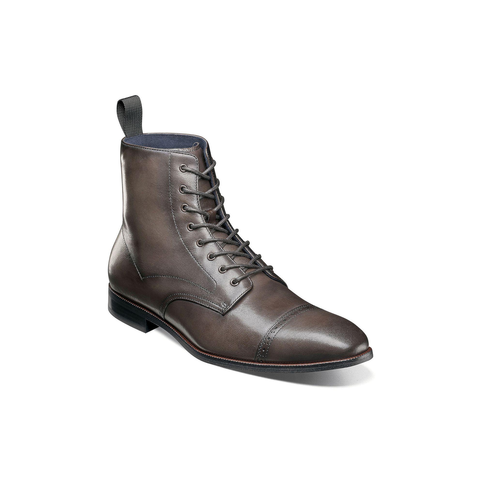 Stacy Adams Henry Men's Cap Toe Lace-Up Leather Boots, Size: 9.5, Gray Product Image