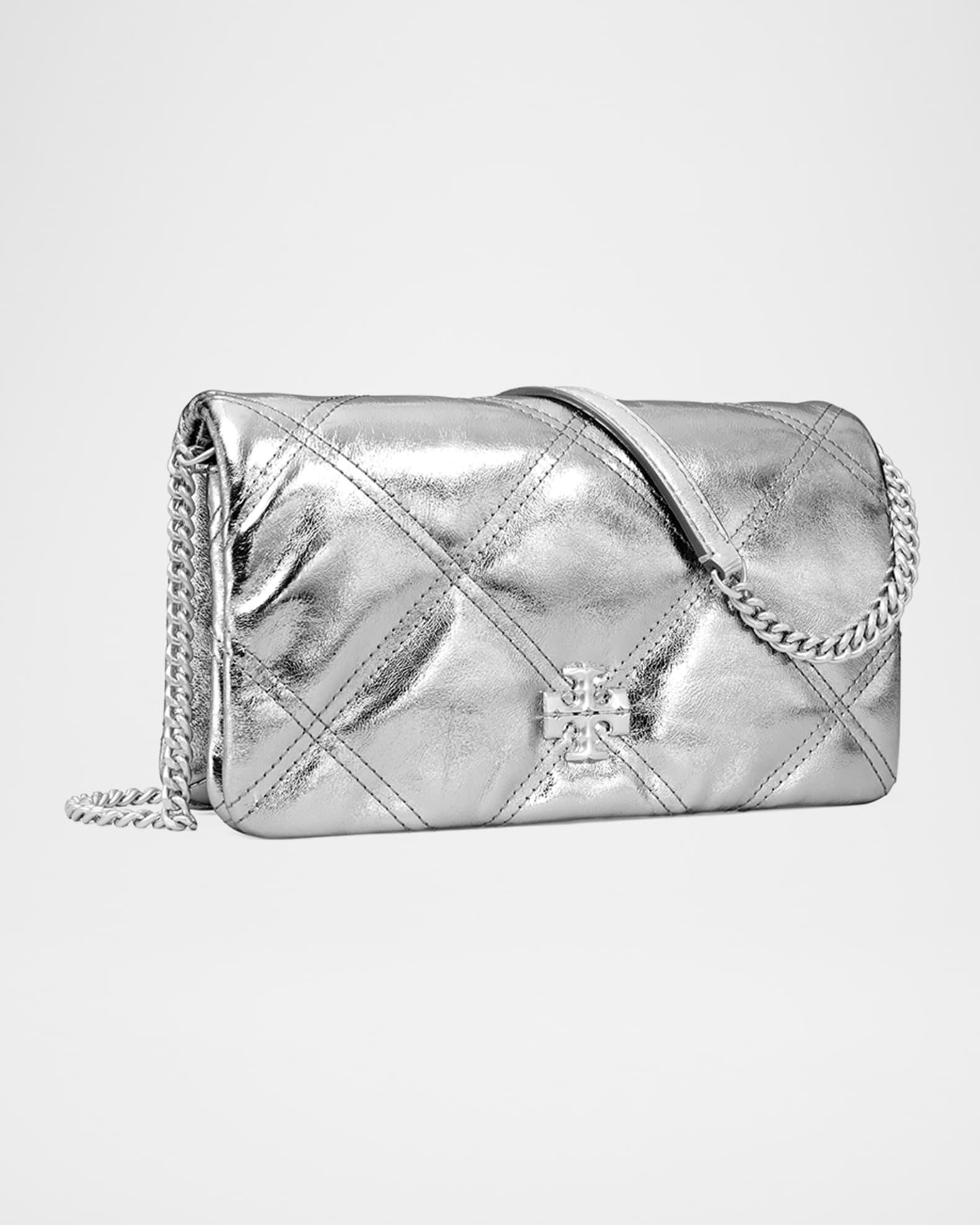Kira Quilted Metallic Leather Wallet on Chain  Product Image