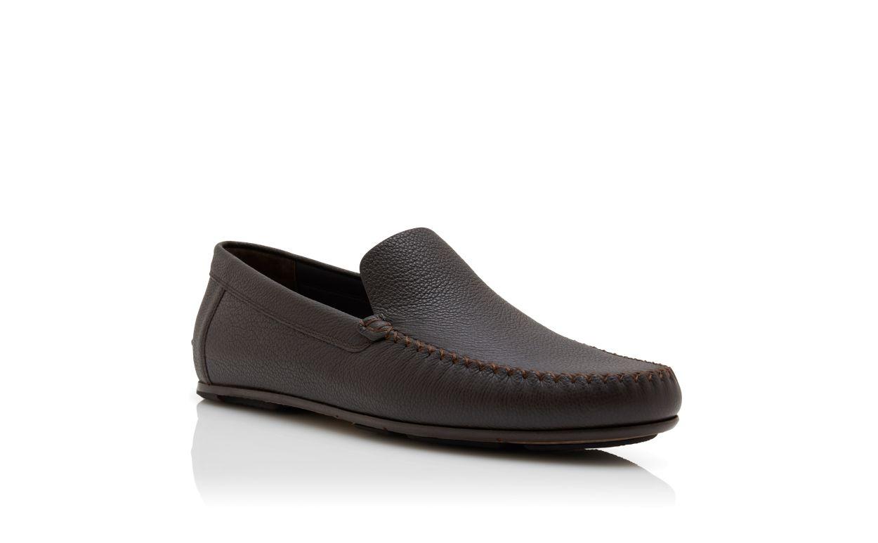 ALDER Dark Brown Calf Leather Slippers Product Image