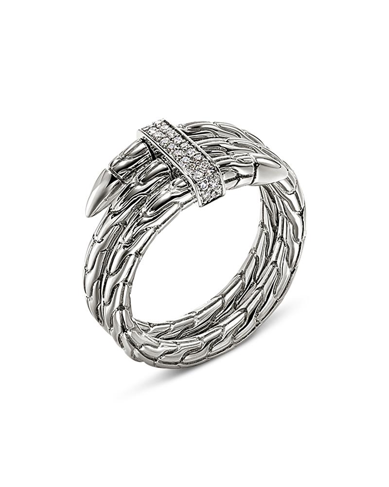 John Hardy Sterling Silver Spear Diamond Coil Ring Product Image