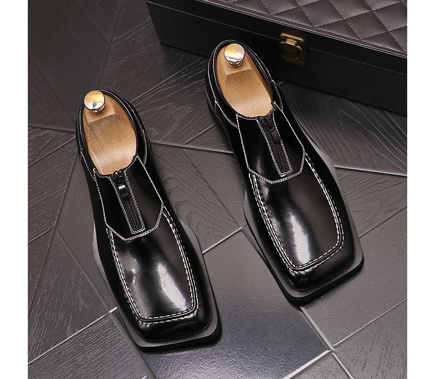 Square-Toe Half-Zip Loafers Product Image