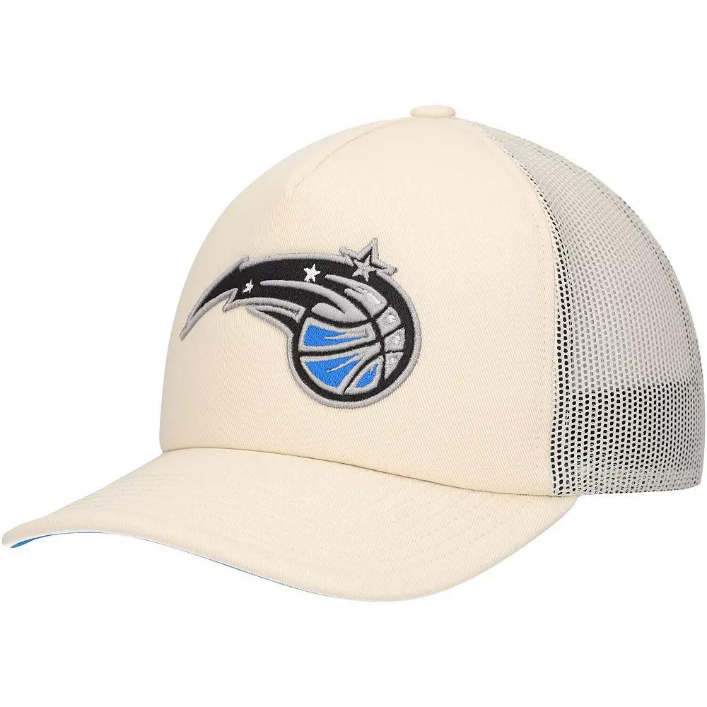Men's Mitchell & Ness Cream Orlando Magic Trucker Adjustable Hat, Mag Beige Product Image