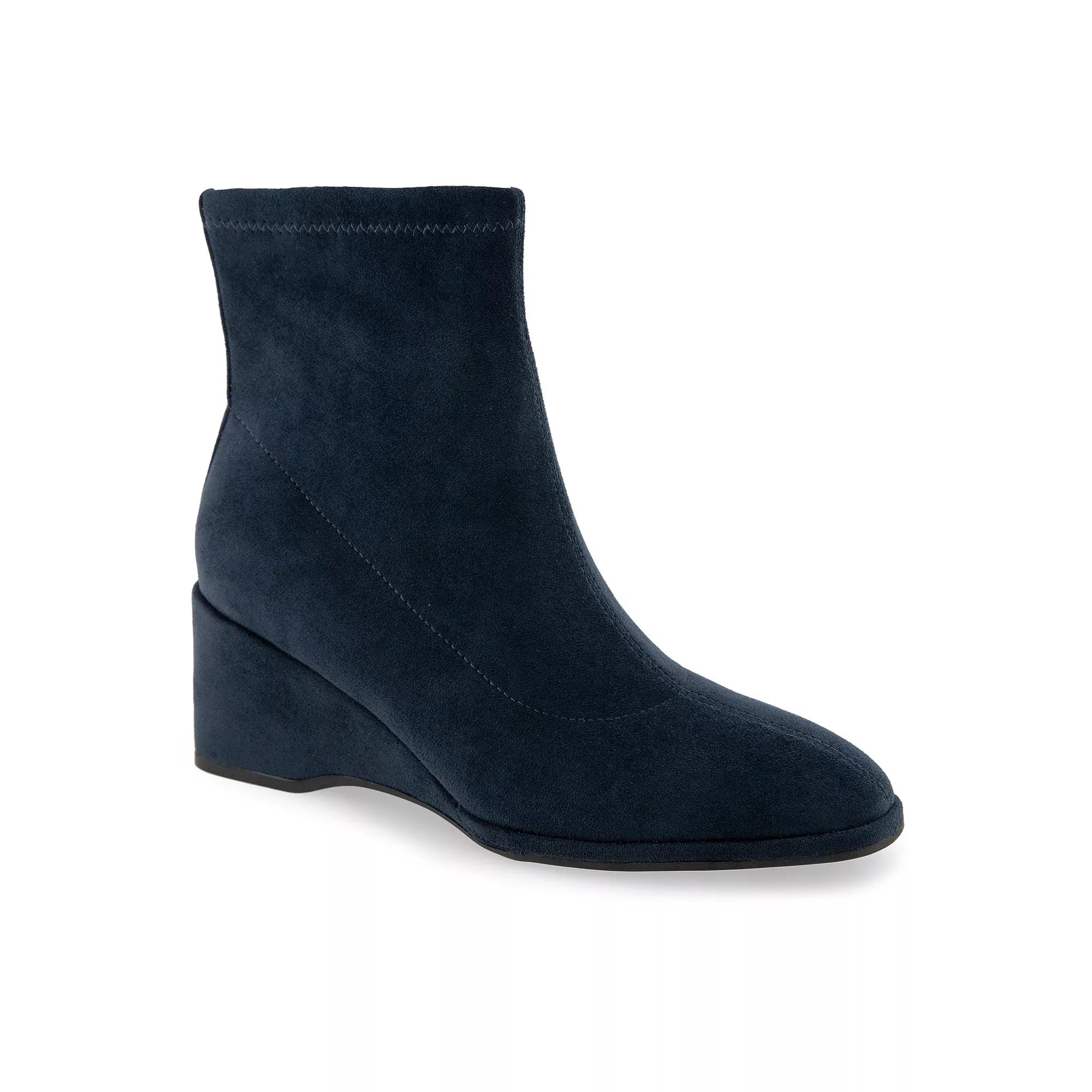 Aerosoles Anouk Women's Wedge Ankle Boots, Size: 9.5, Blue Faux Suede Product Image