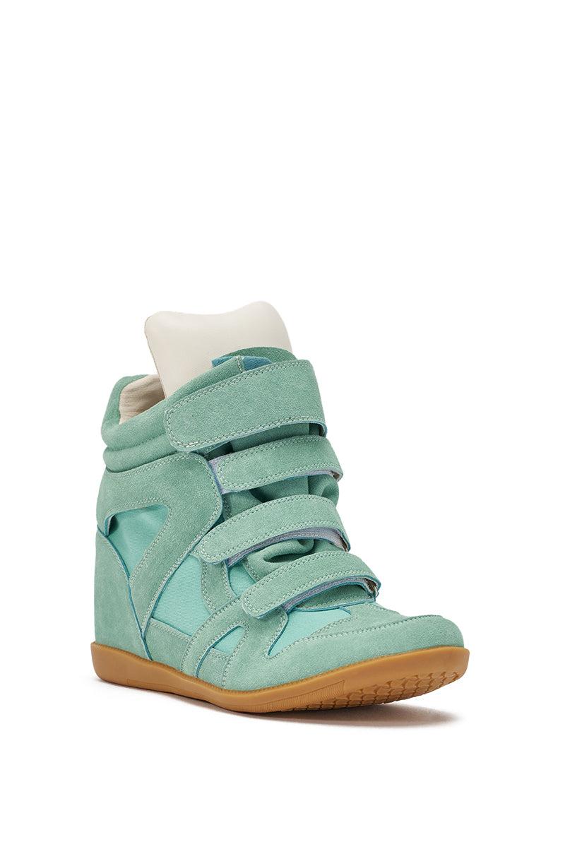 AZALEA WANG BRYANT TEAL WEDGE SNEAKER Product Image