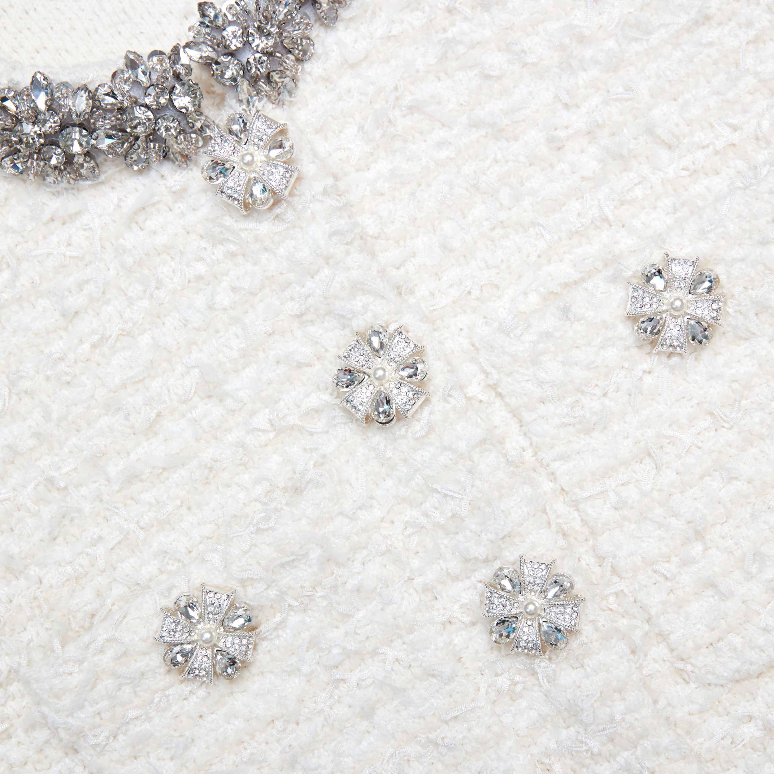 Cream Textured Knit Mini Dress Product Image