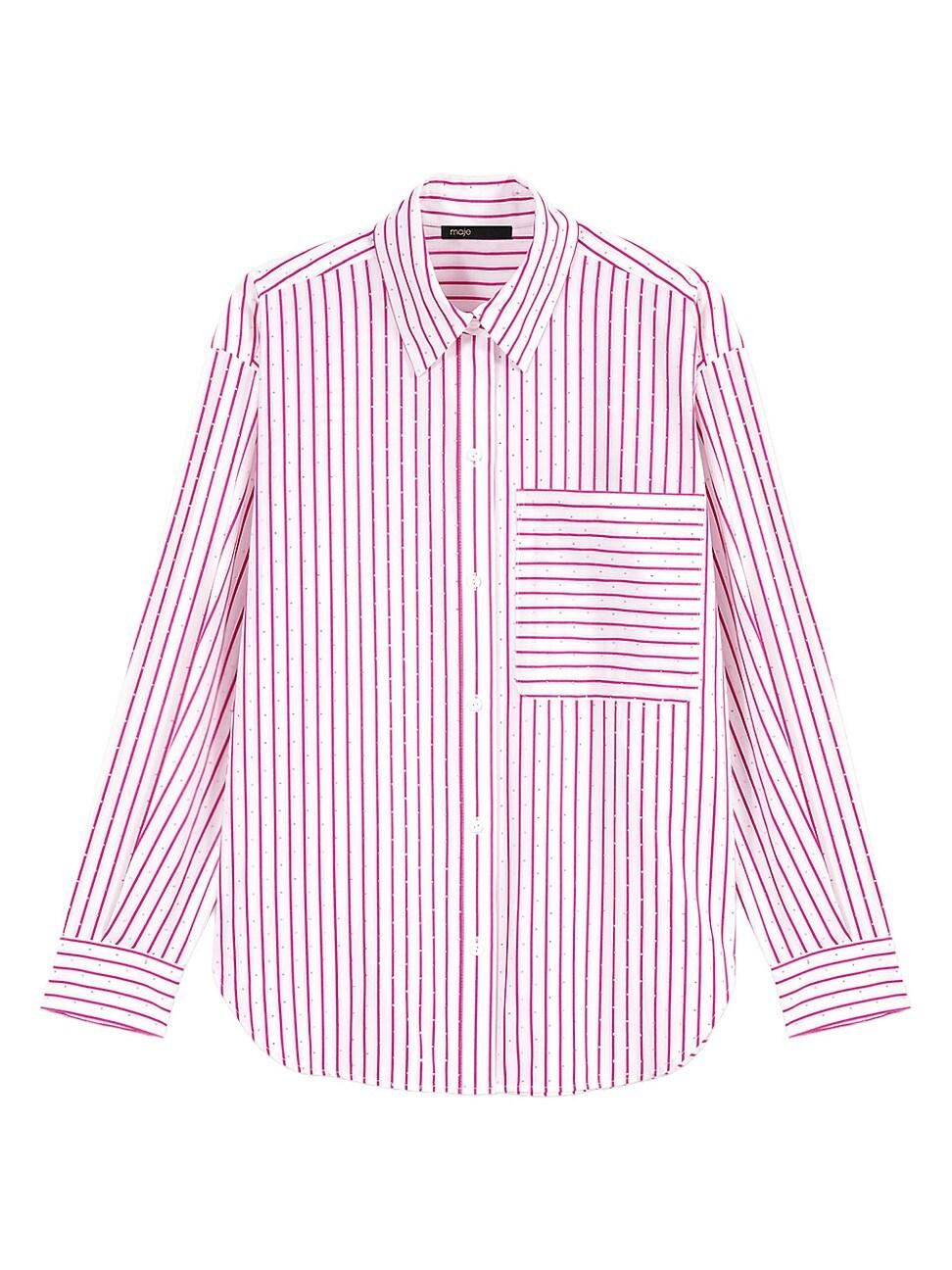 Womens Striped Rhinestone Shirt Product Image