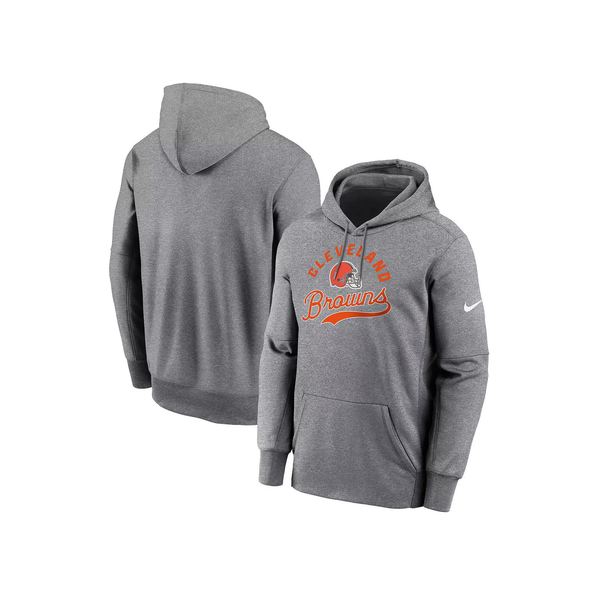 Men's Nike Heather Gray Cleveland Browns Performance Fleece Pullover Hoodie,  Product Image
