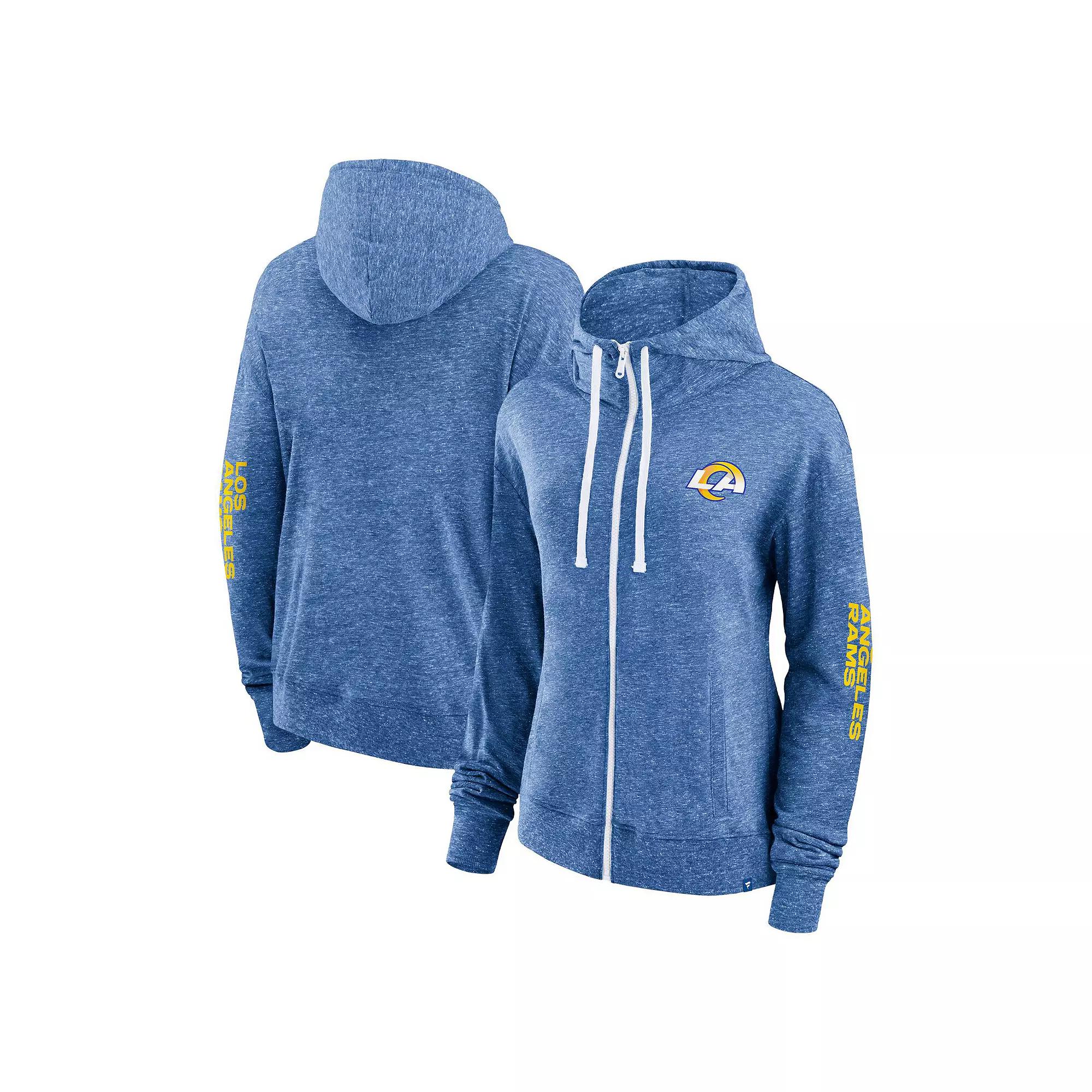 Women's Fanatics Branded Heather Royal Los Angeles Rams Opening Coin Flip Hoodie Full-Zip Sweatshirt, Size: 3XL, Blue Product Image