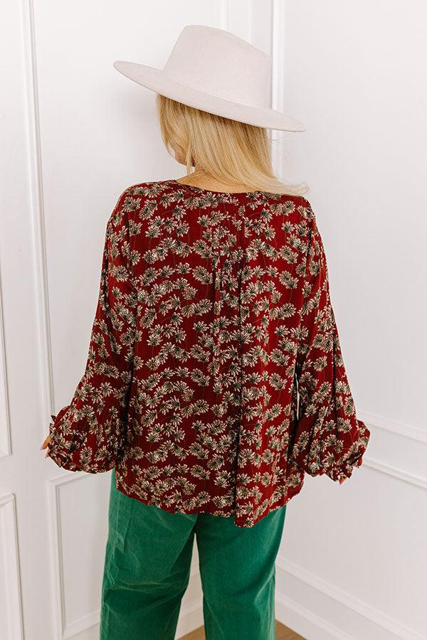 Simply Flourishing Shift Top In Cinnamon Curves Product Image