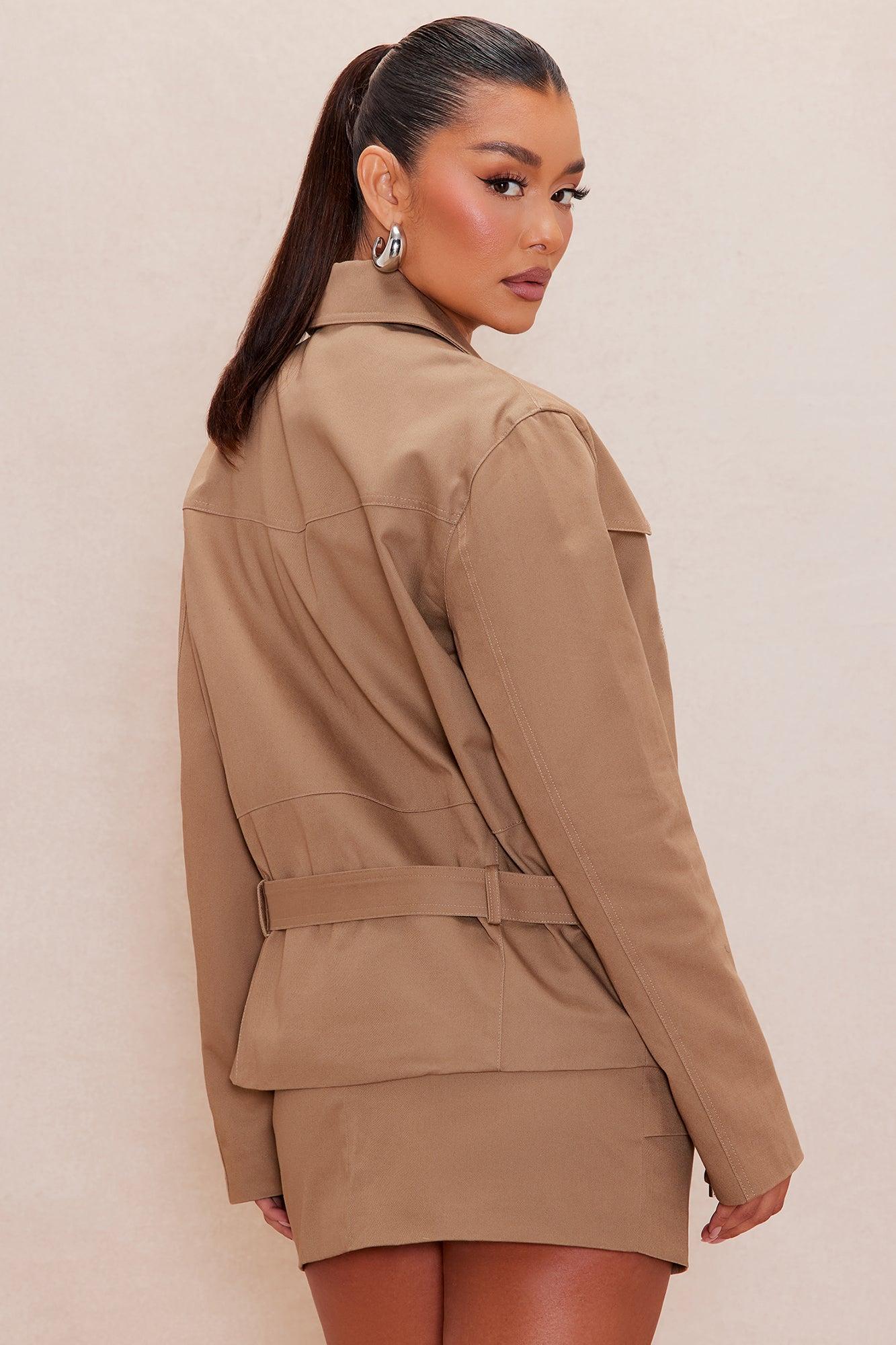 Kehlani Belted Twill Jacket - Khaki Female Product Image
