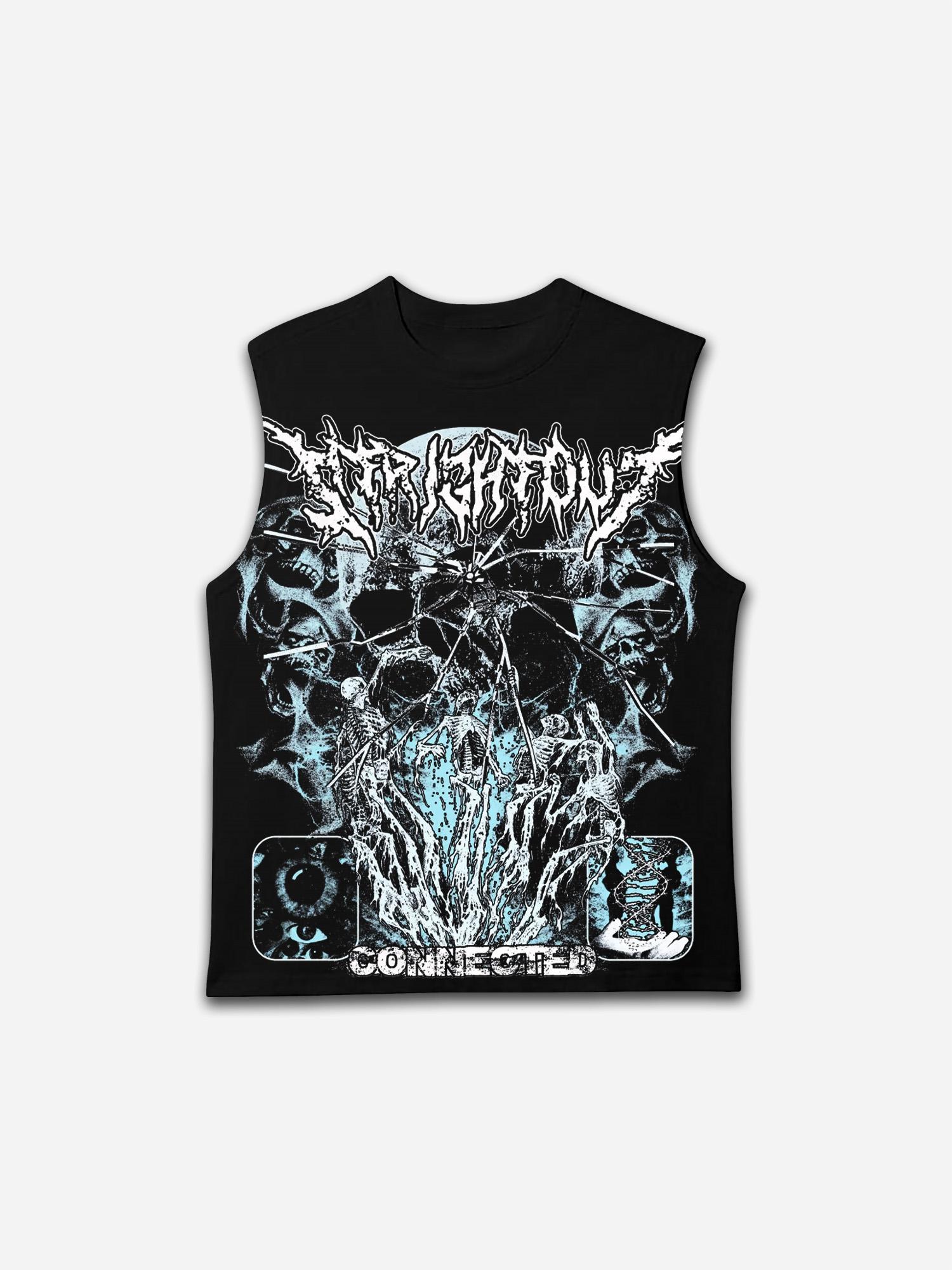 Vintage Skull Connected Graphic Tank Top Product Image
