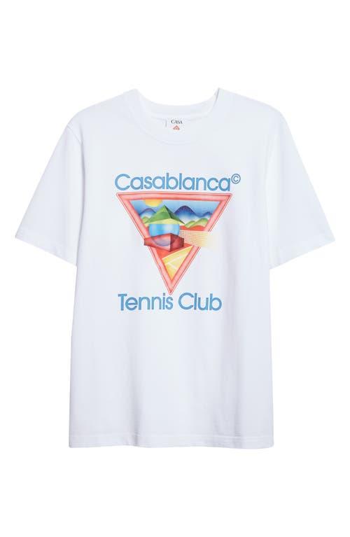 CASABLANCA Cotton Crew Neck T-shirt With Graphic Print In White Product Image