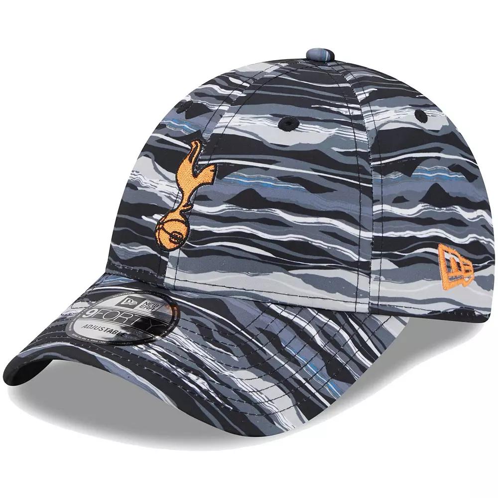 Men's New Era Black Tottenham Hotspur Wave All Over Print 9FORTY Adjustable Hat, Tot Black Product Image