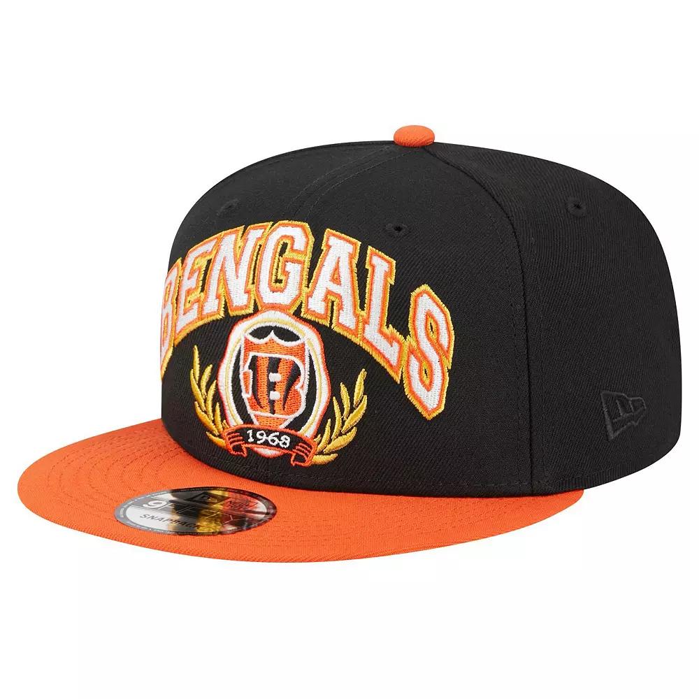 Men's New Era Black/Orange Cincinnati Bengals Team Establish 9FIFTY Snapback Hat Product Image