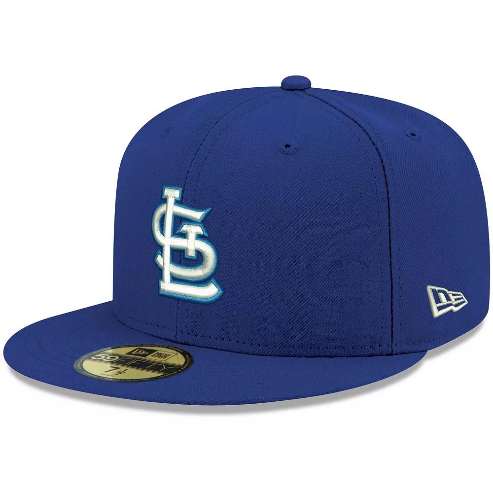 Men's New Era Royal St. Louis Cardinals Logo White 59FIFTY Fitted Hat,  Product Image