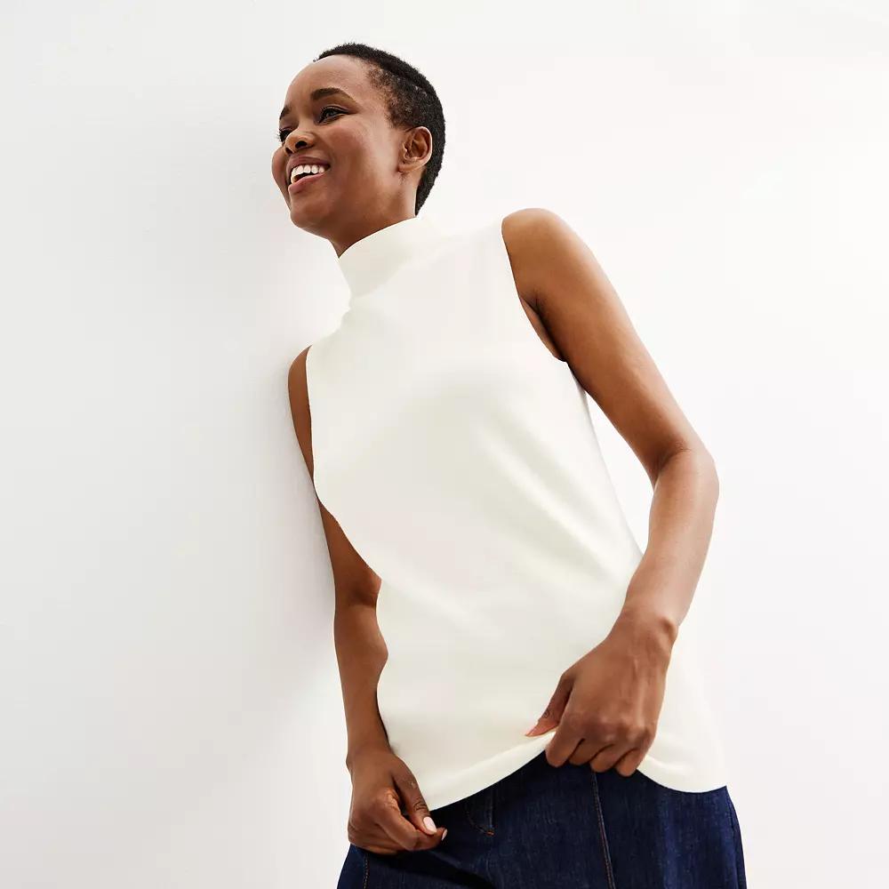 Women's Nine West Mockneck Sleeveless Sweater,  Product Image