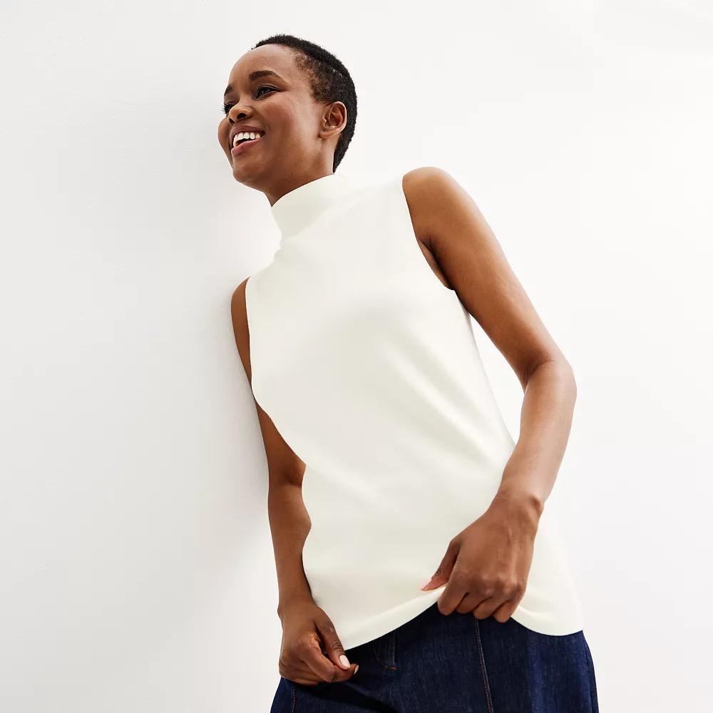 Women's Nine West Mockneck Sleeveless Sweater,  Product Image