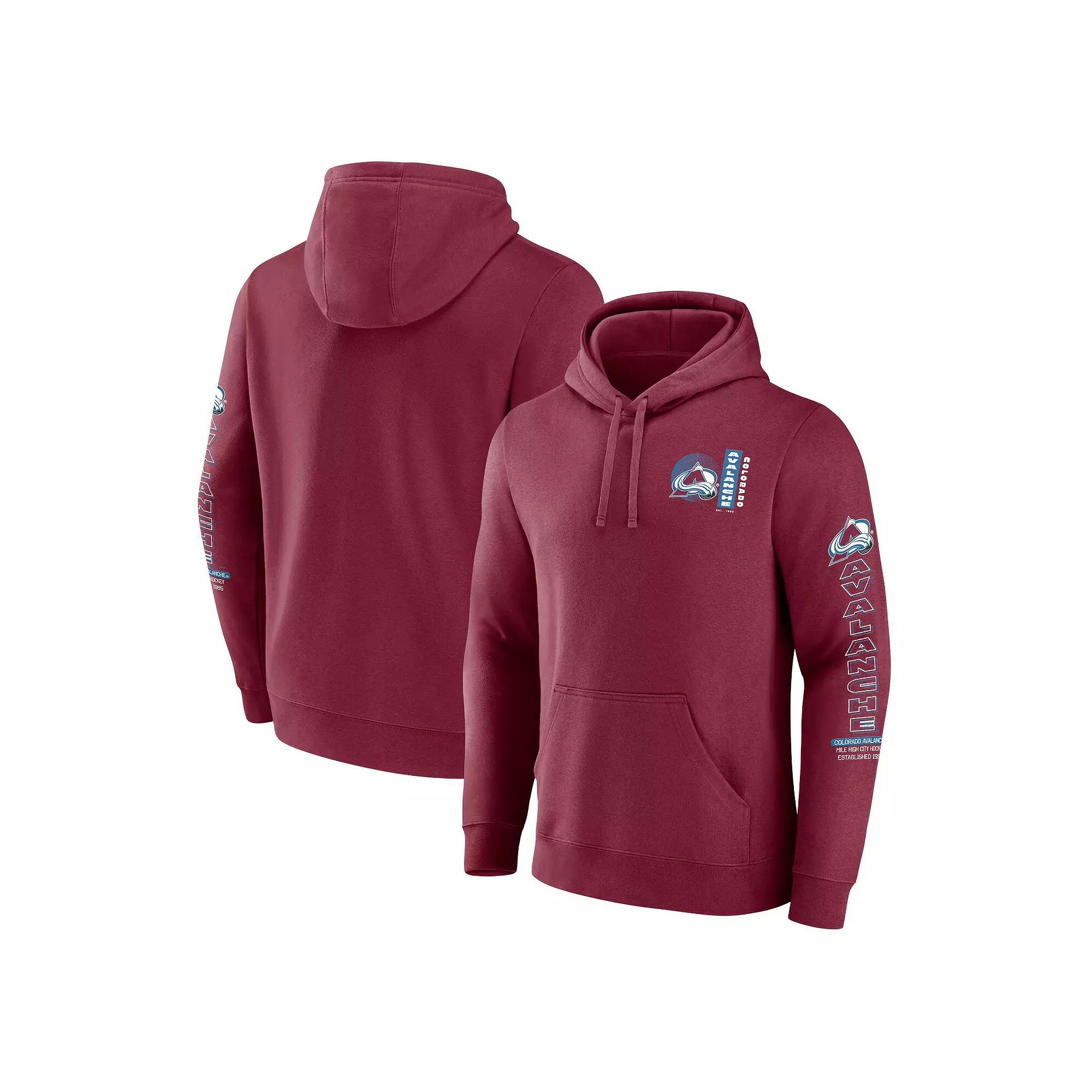 Men's Fanatics Burgundy Colorado Avalanche Revolution Pullover Hoodie,  Product Image