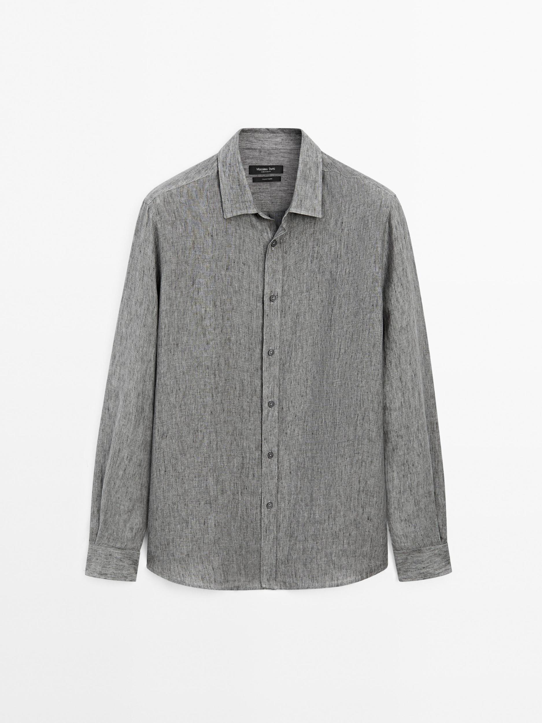100% linen regular fit shirt Product Image