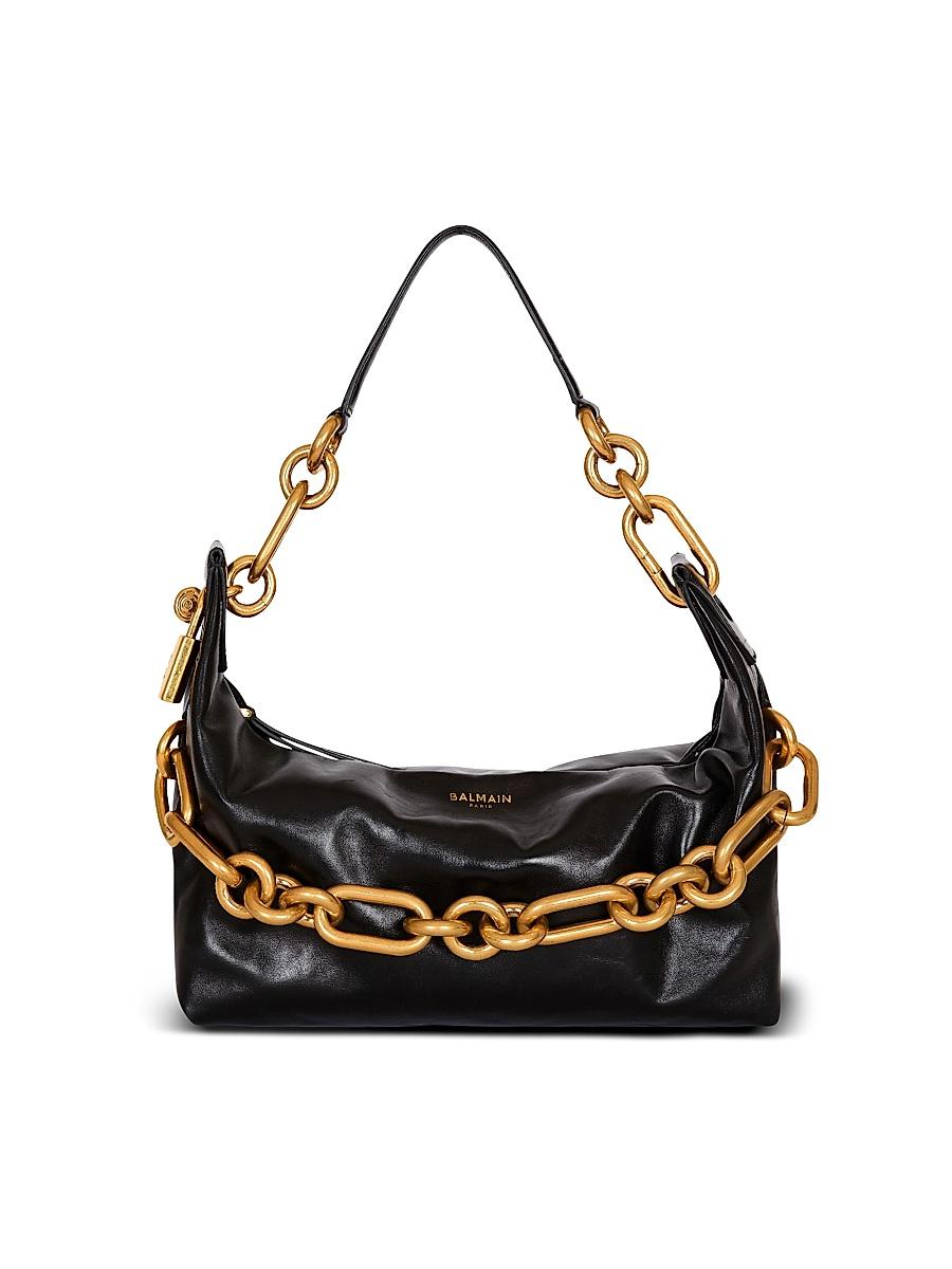 Womens Medium Sync Chain-Link & Leather Shoulder Bag Product Image