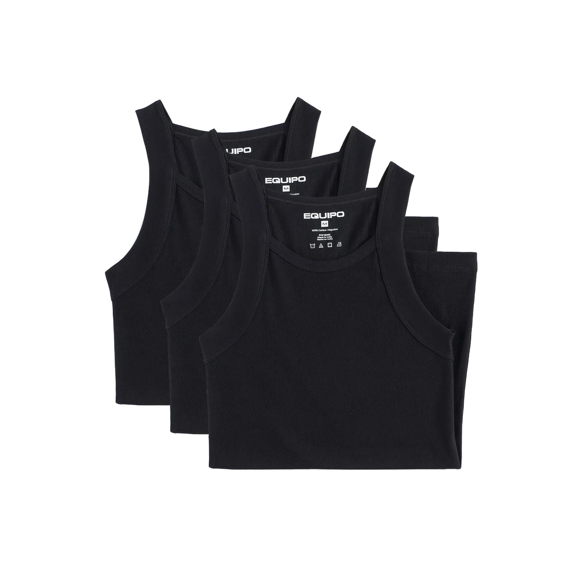 Men's Equipo 3-pack Solid Ribbed Tank Top A-Shirts,  Product Image