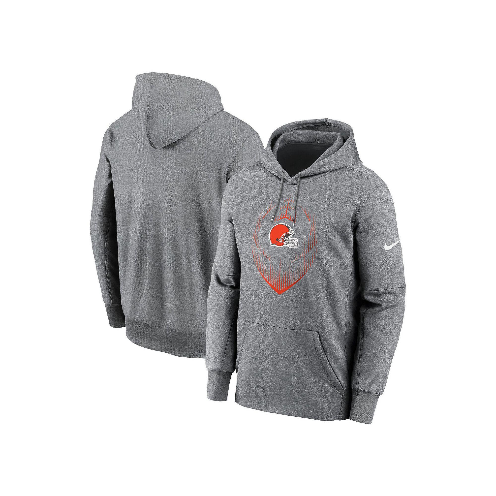 Men's Nike Heather Gray Cleveland Browns Performance Pullover Hoodie,  Product Image