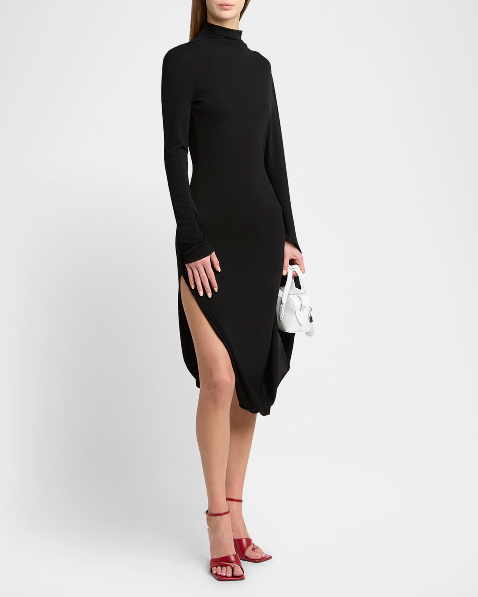 High Neck Cape Viscose Dress Product Image