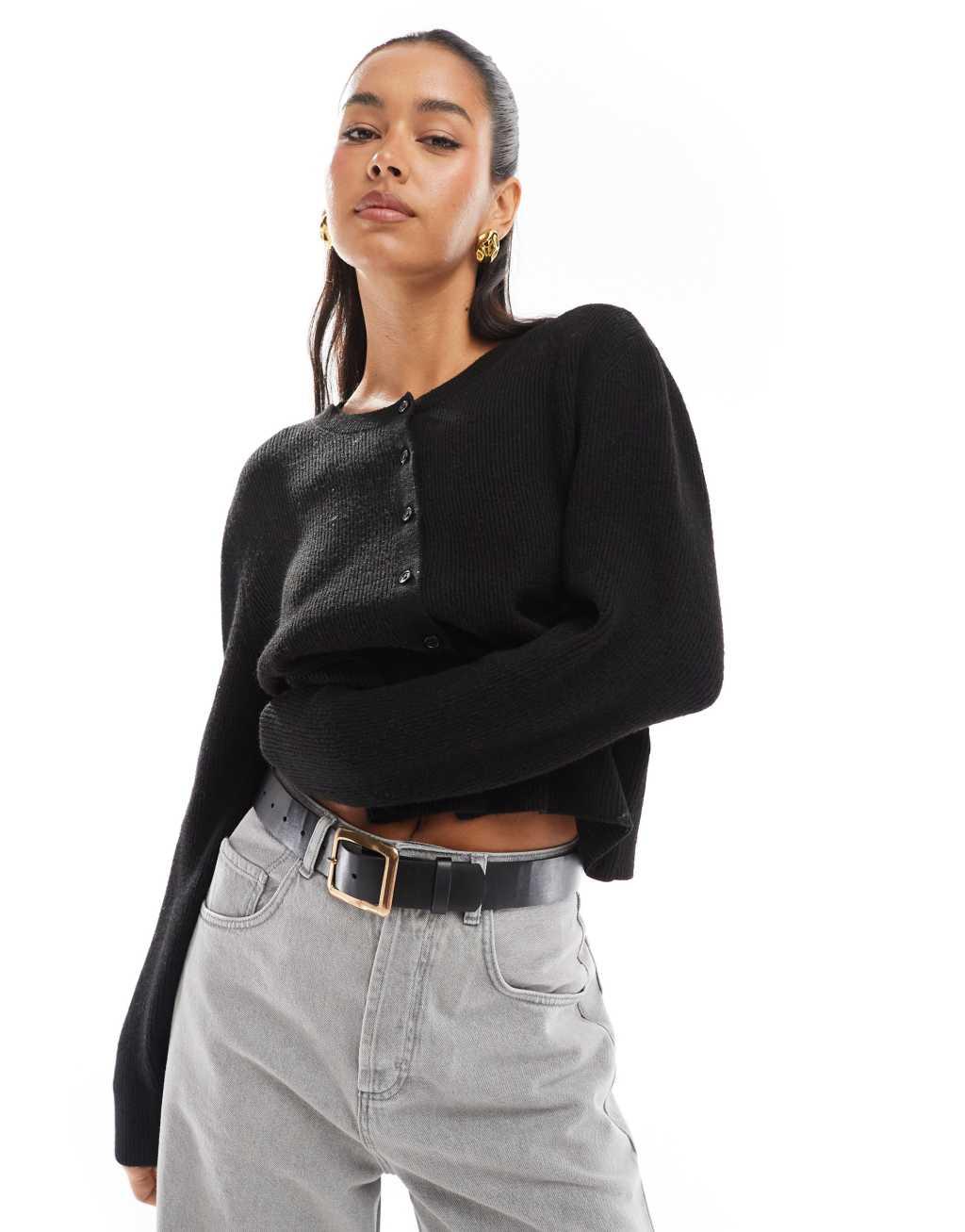 Stradivarius cardigan in black Product Image