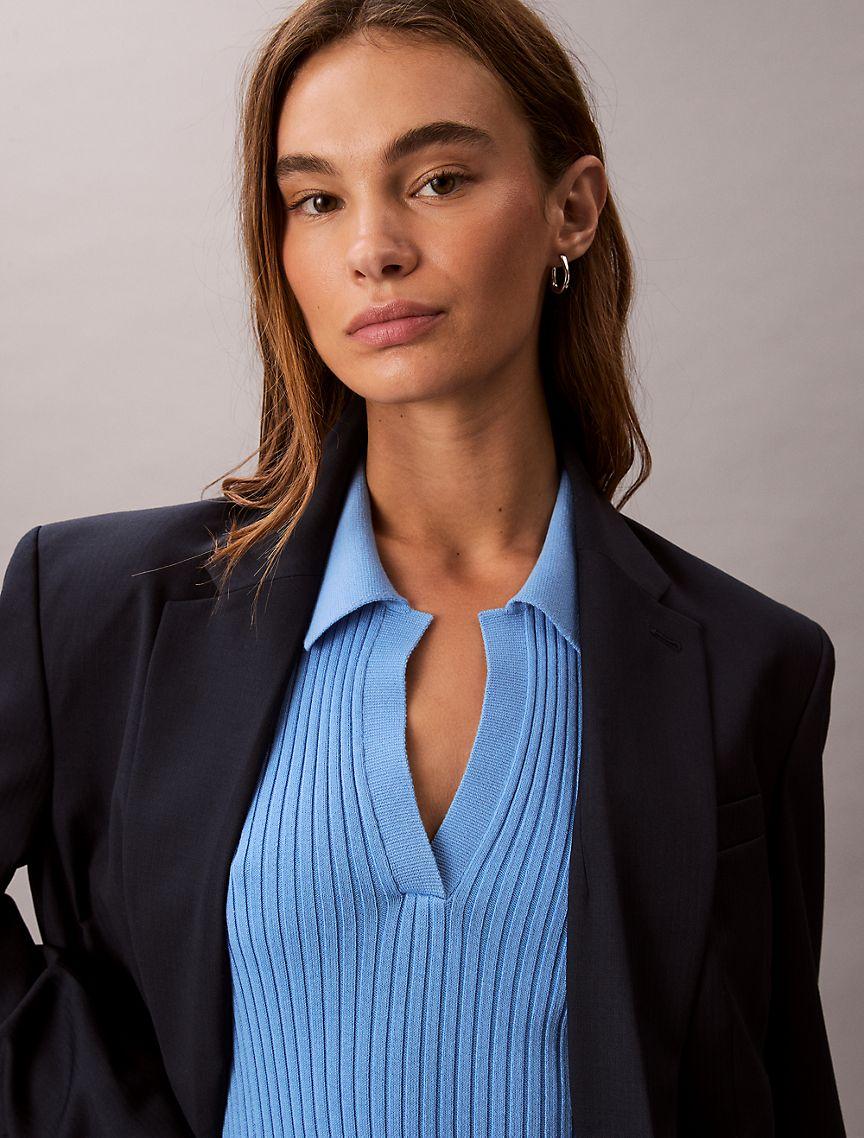 Cotton Rib Polo Mini Dress Product Image