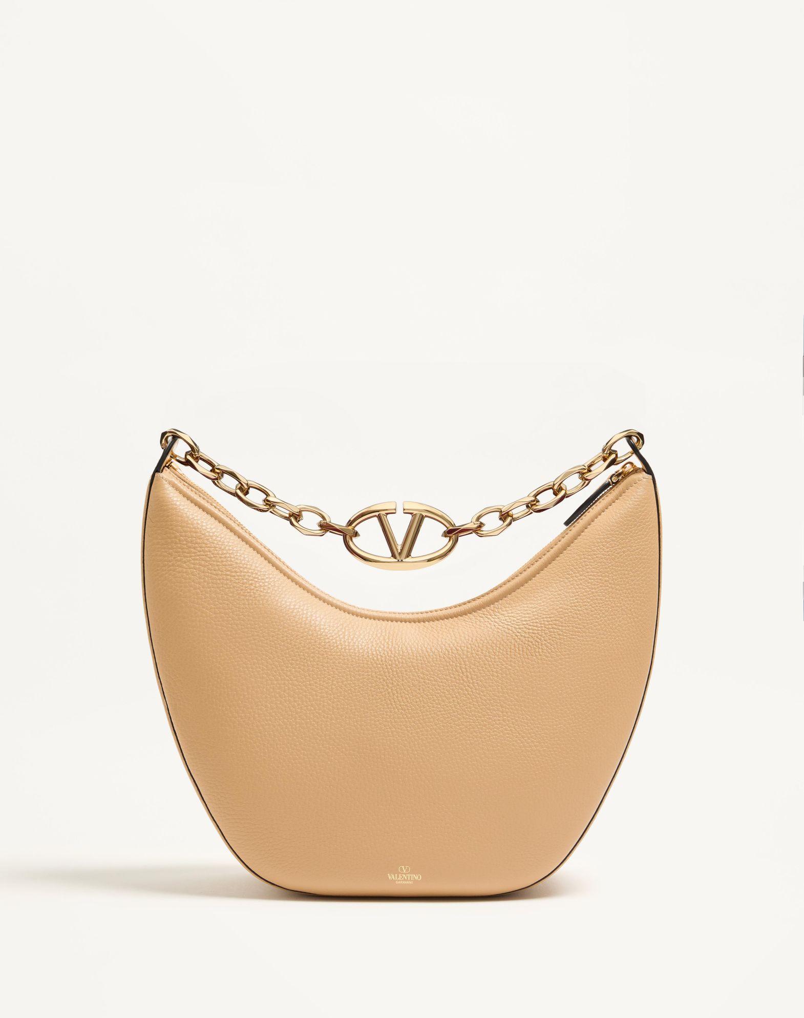 Vlogo Moon Medium Grainy Calfskin Hobo Bag With Chain Product Image