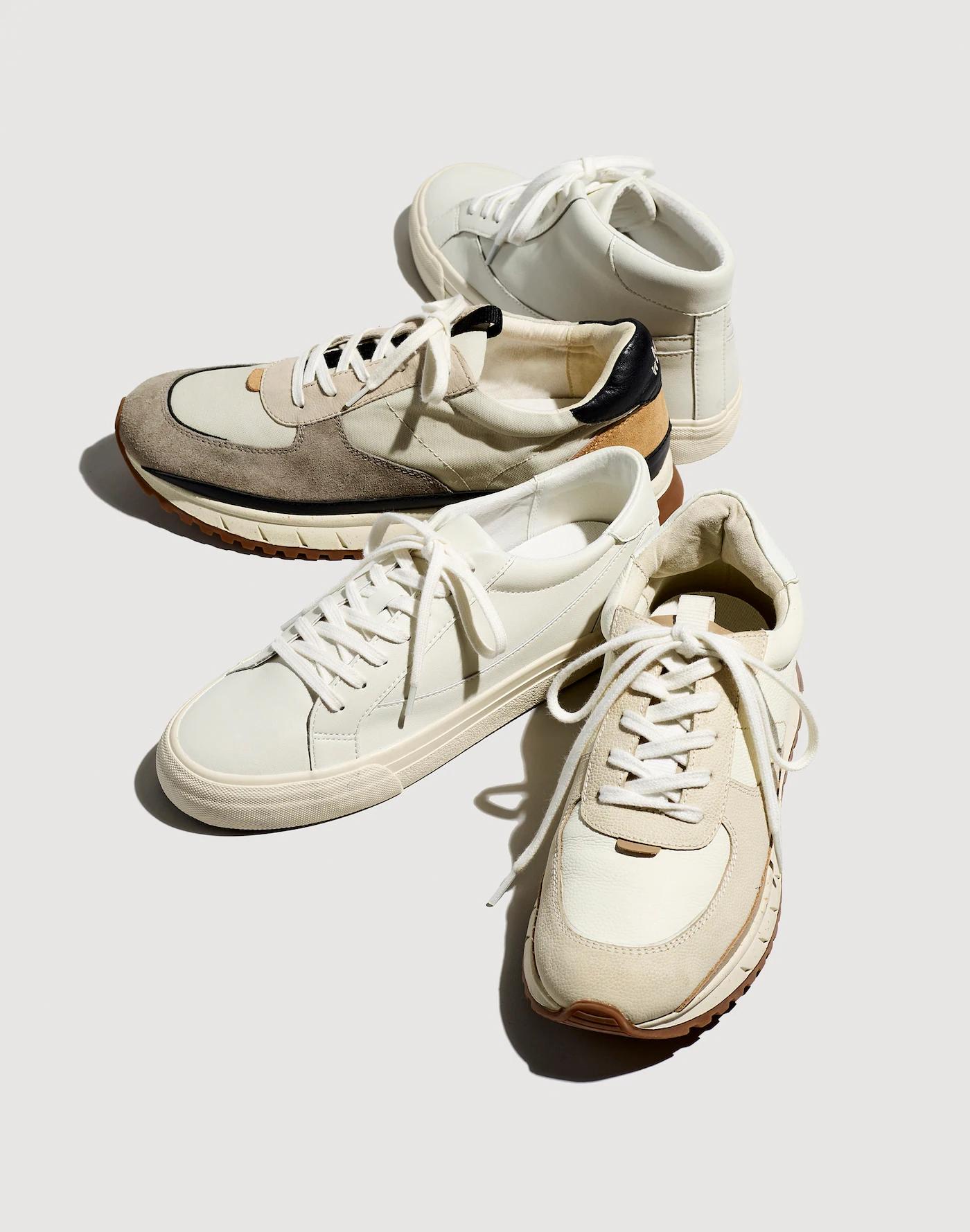 Kickoff Trainer Sneakers in Neutral Colorblock Leather Product Image