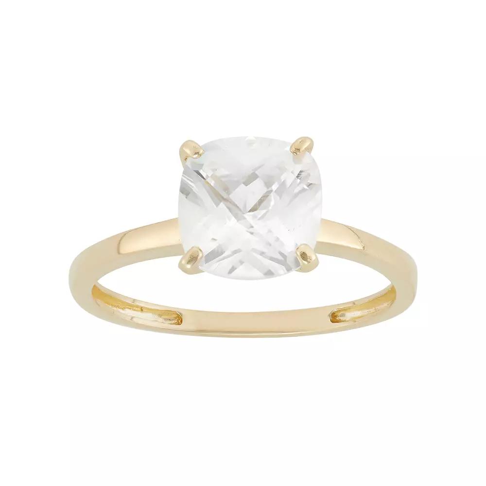 Designs by Gioelli Lab-Created White Sapphire 10k Gold Ring, Women's Product Image