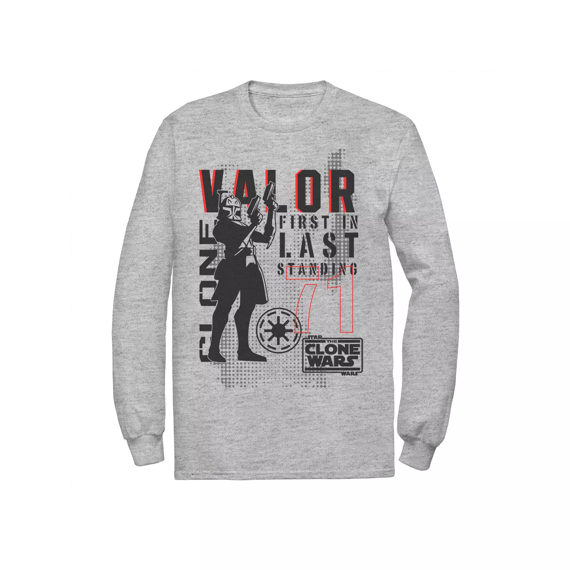 Men's Star Wars: Clone Wars Valor First In Last Standing Tee, Size: Large, Athletic Grey Product Image