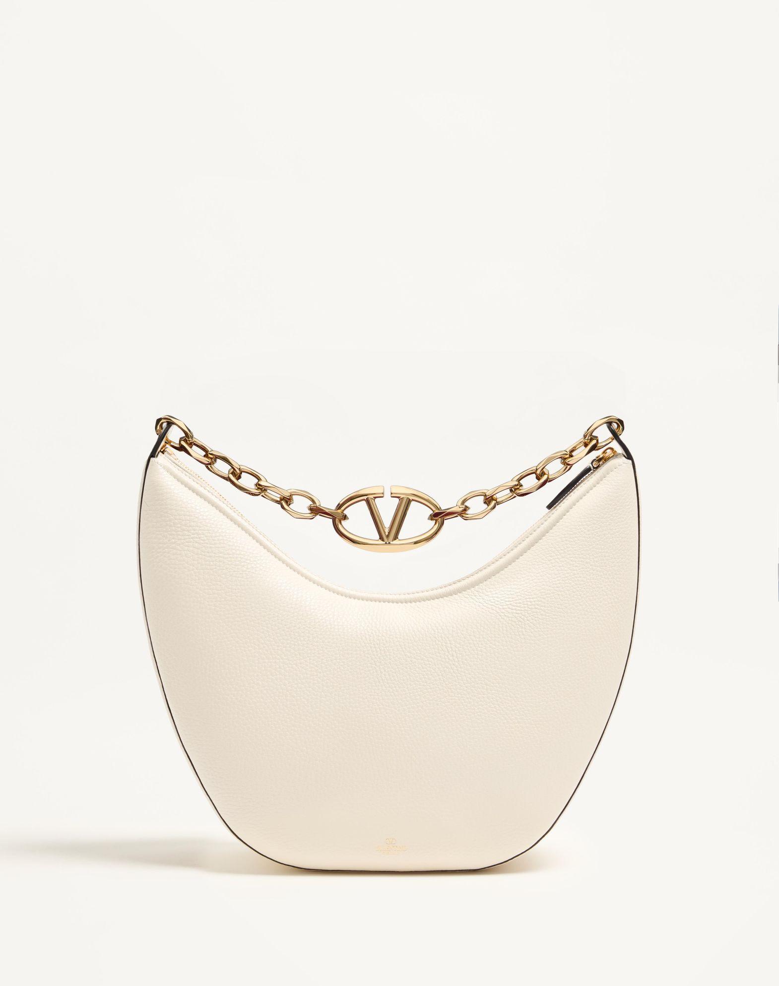 Vlogo Moon Medium Grainy Calfskin Hobo Bag With Chain Product Image