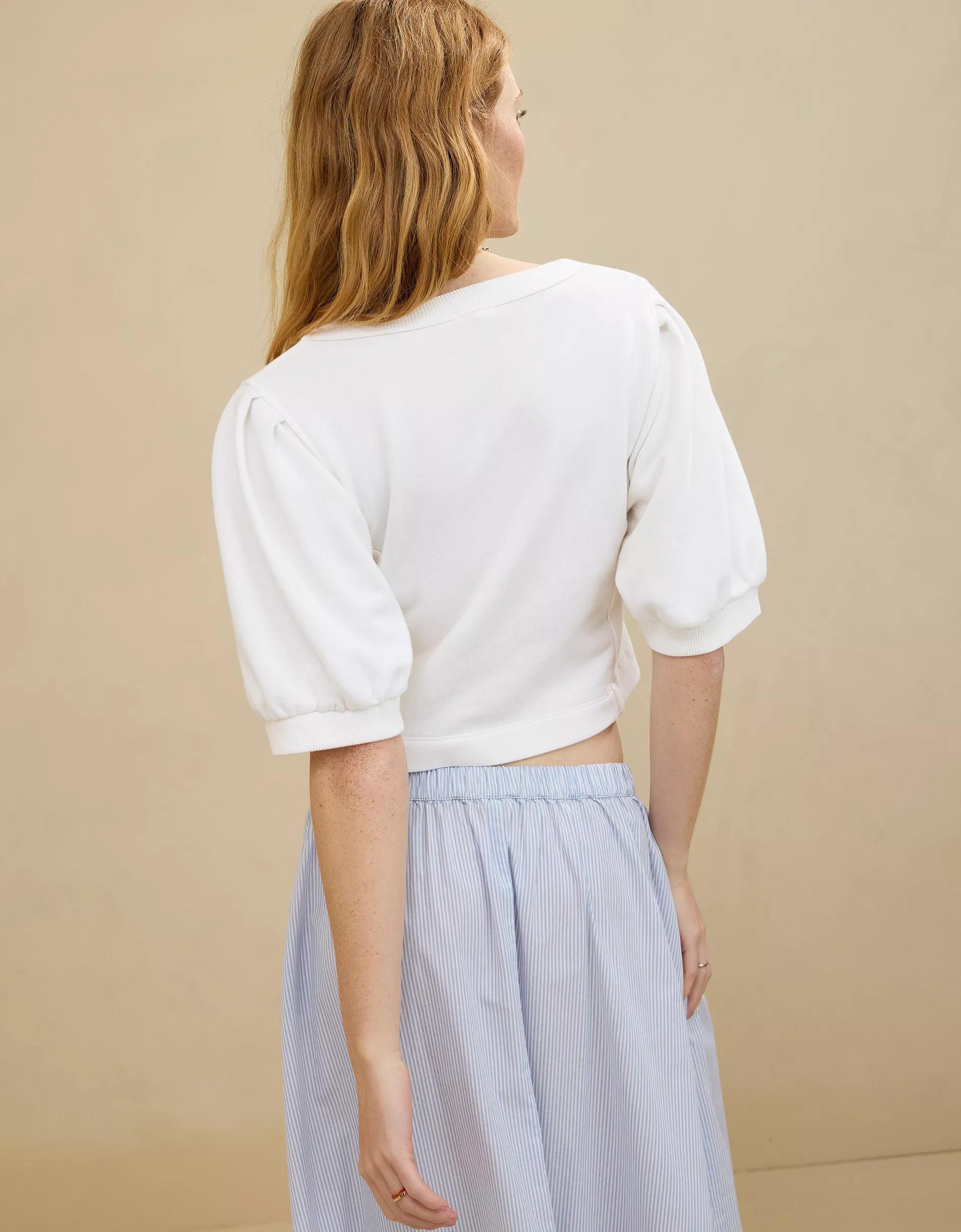 Aerie Seams Right Short Sleeve Sweatshirt Product Image